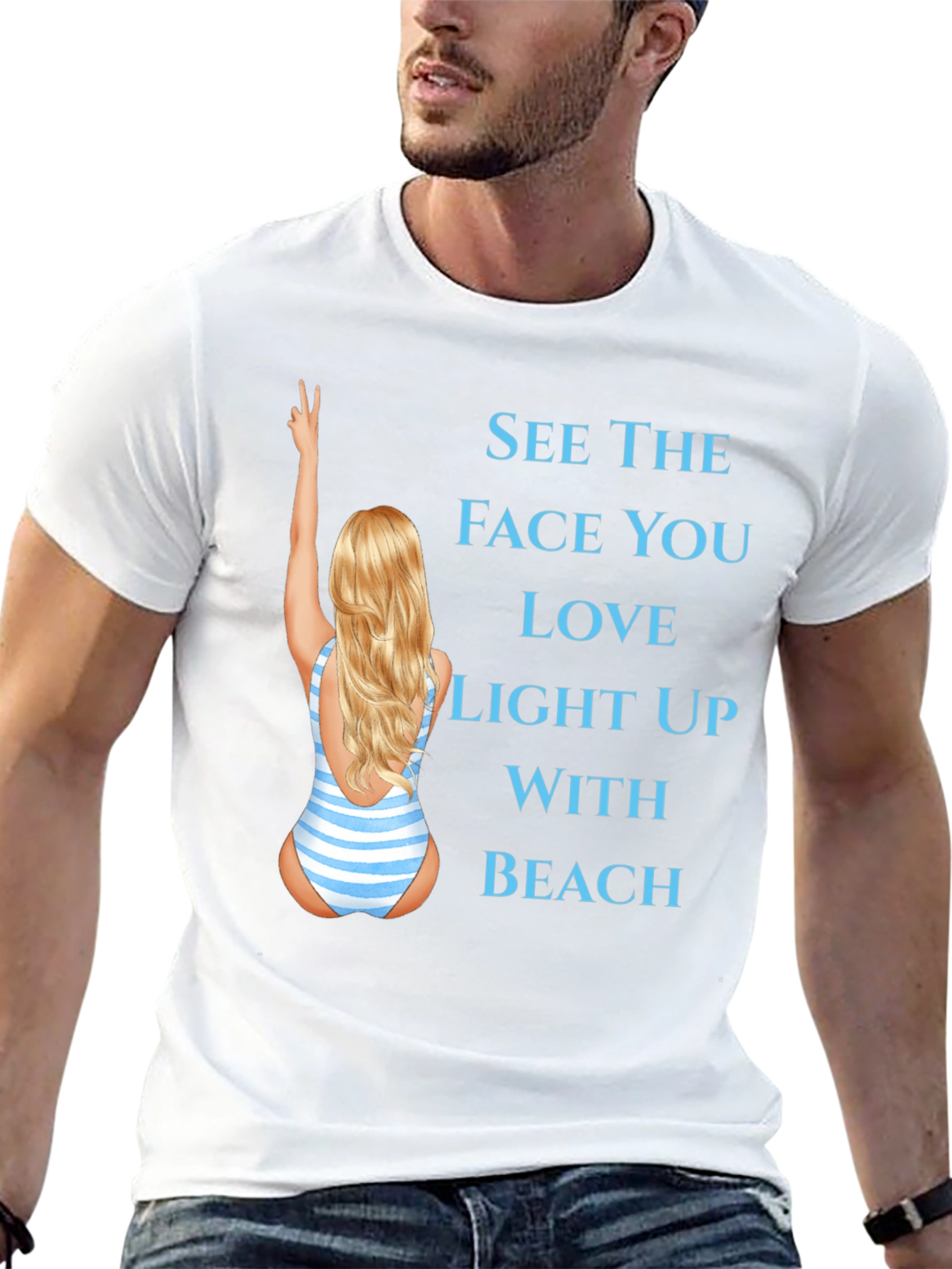 Beach Lover T-Shirt - See the Face You Love!