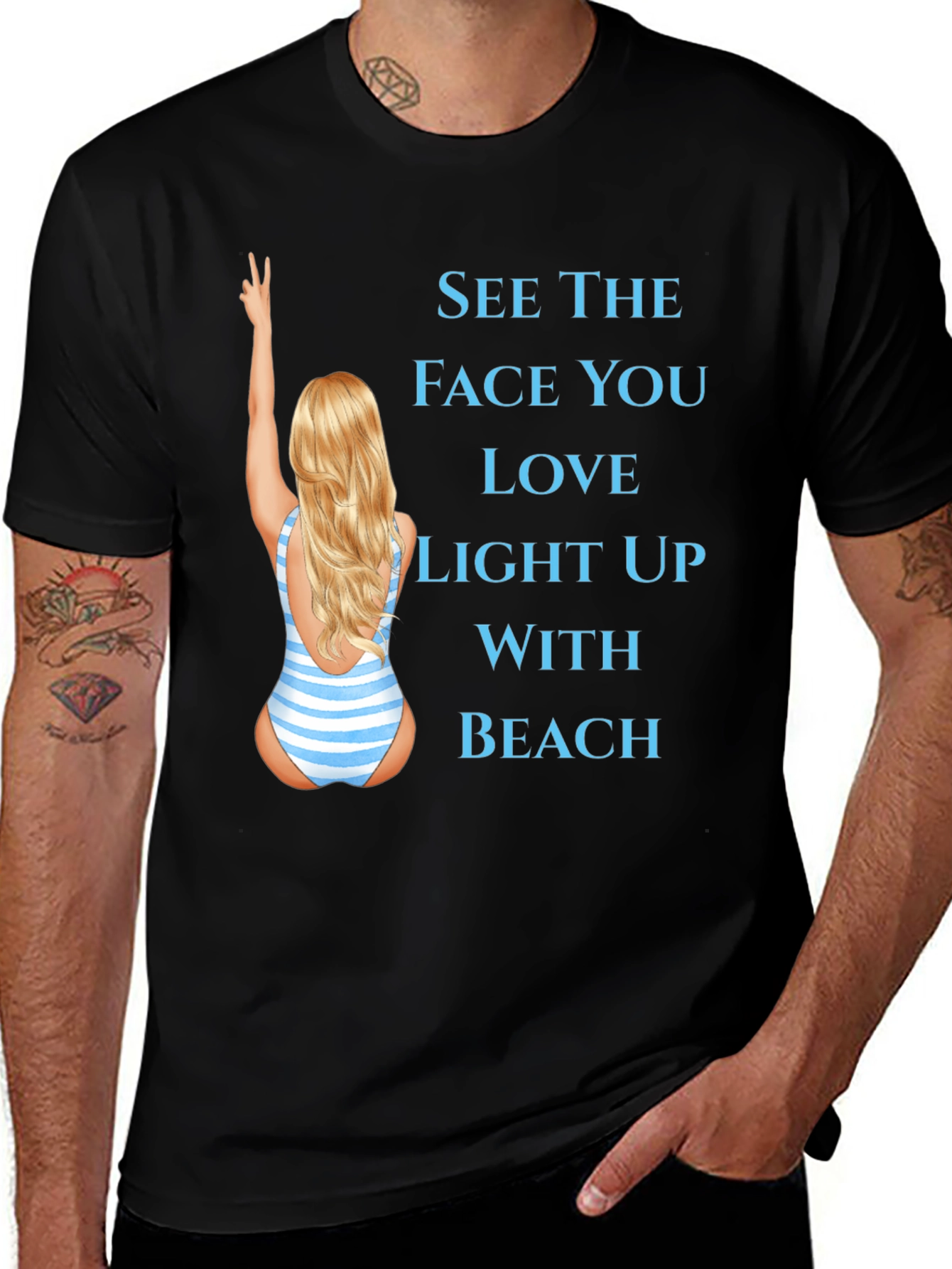 Beach Lover T-Shirt - See the Face You Love!