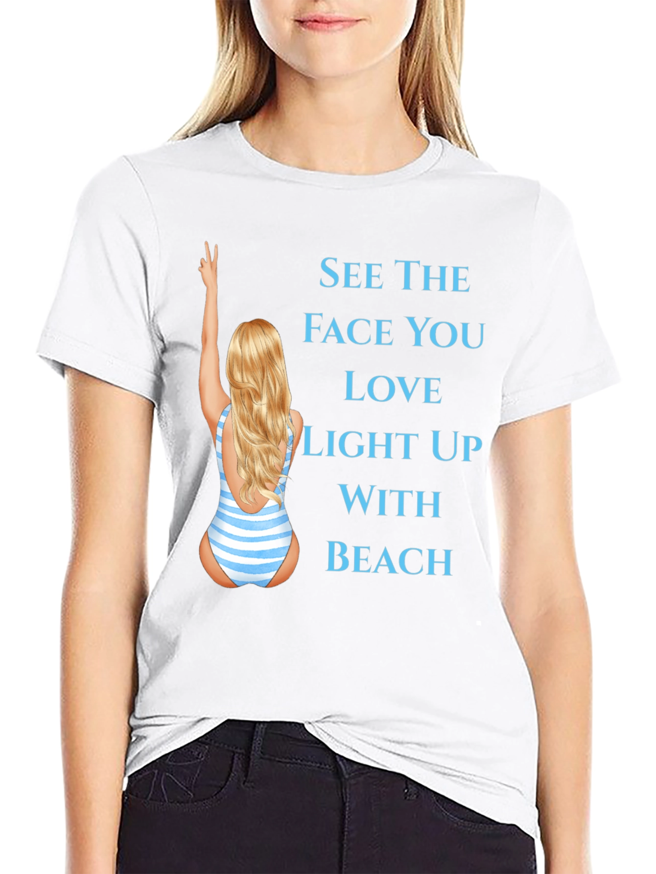 Beach Lover T-Shirt - See the Face You Love!