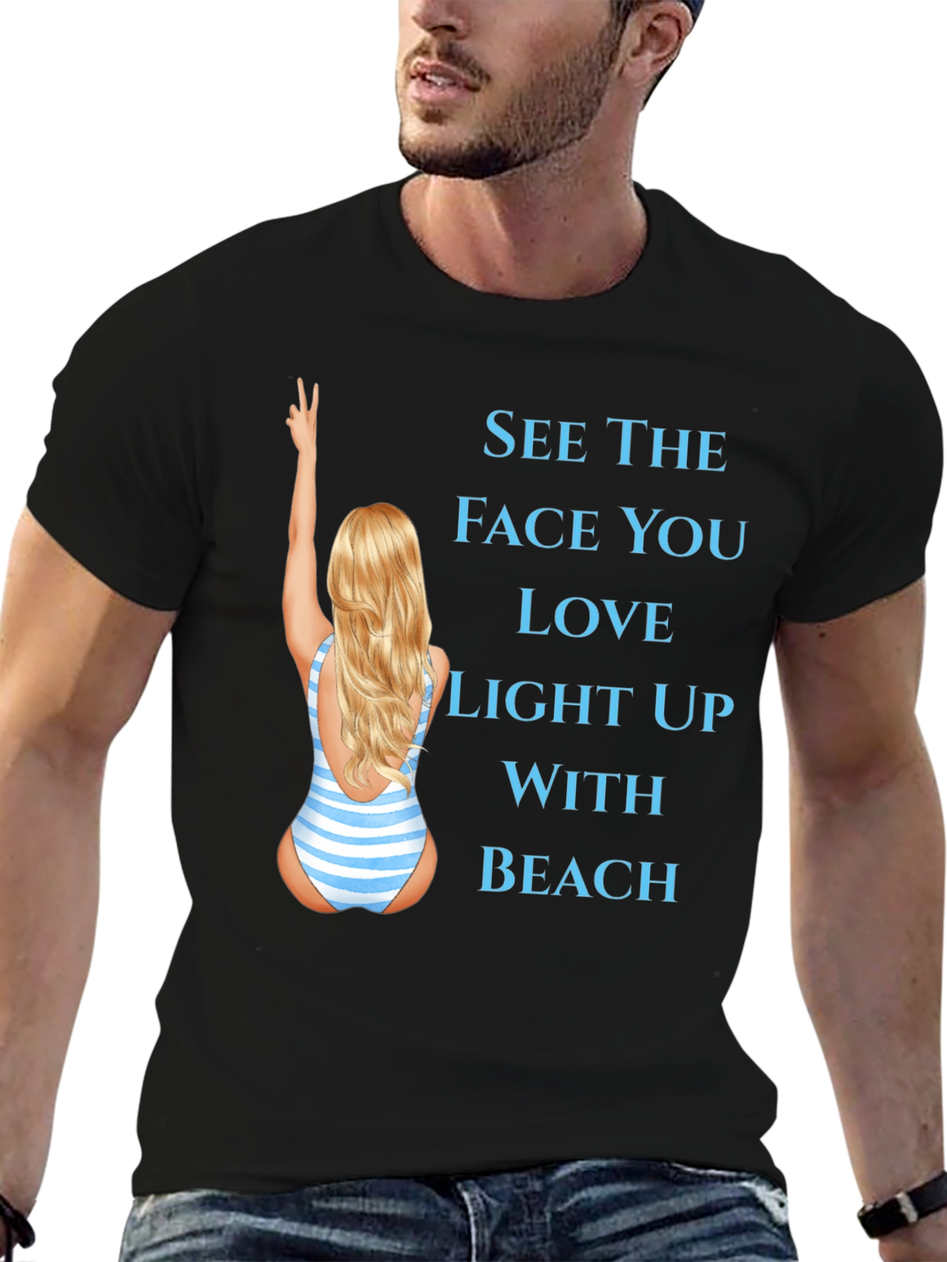 Beach Lover T-Shirt - See the Face You Love!