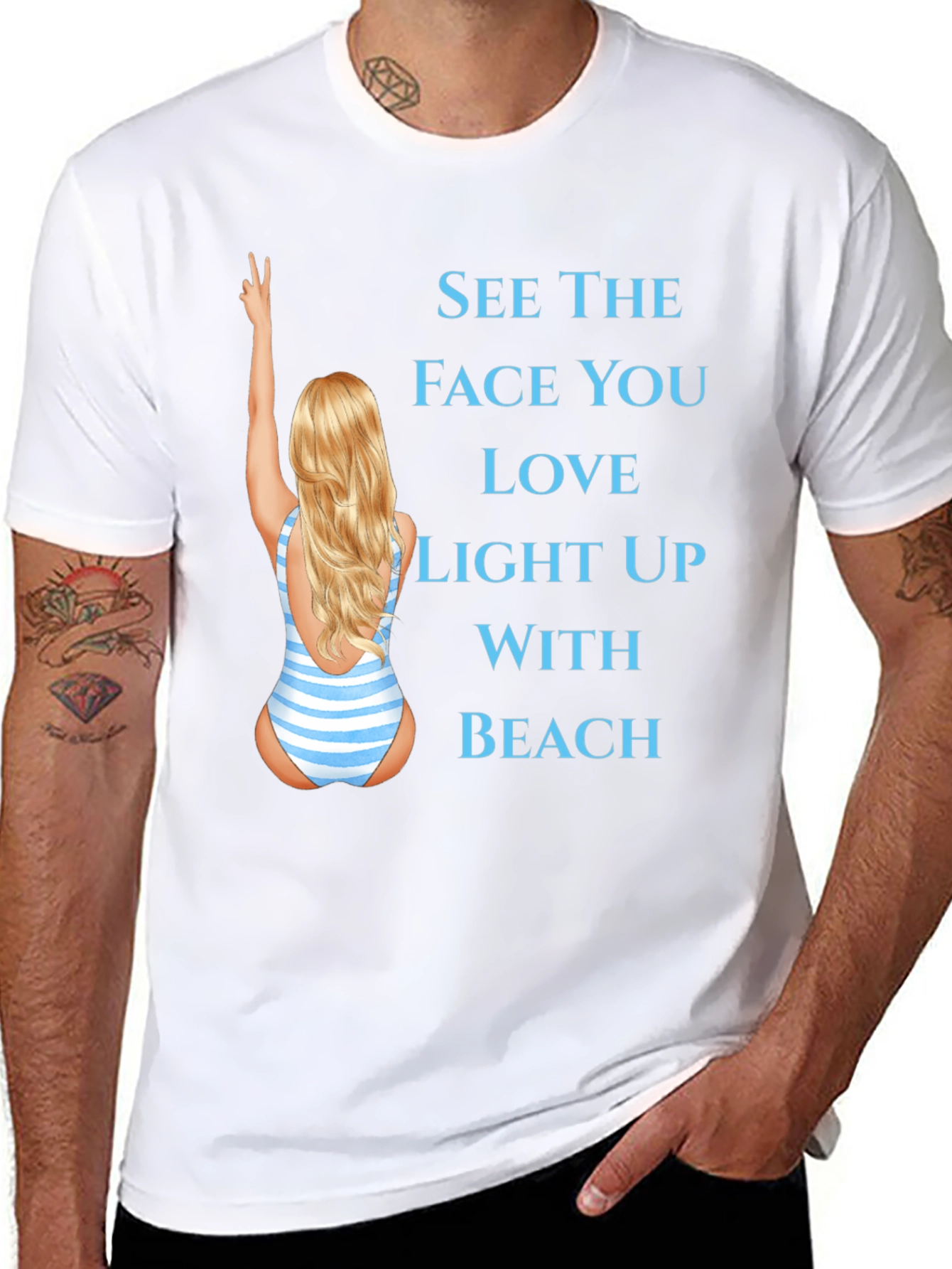 Beach Lover T-Shirt - See the Face You Love!