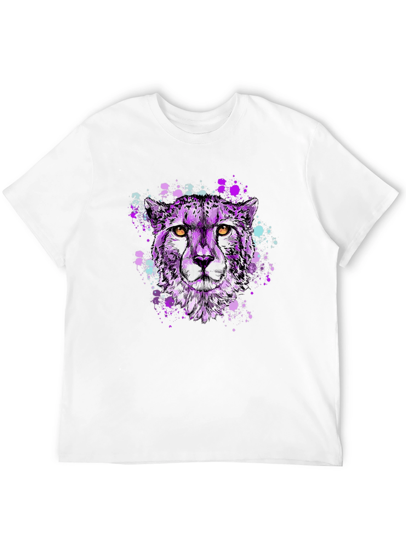 Purple Cheetah Graphic T-Shirt - Stylish Mens Tee