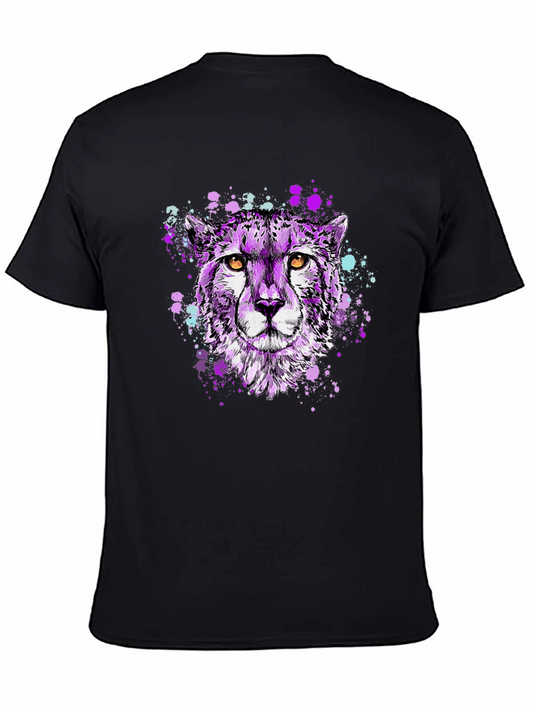 Purple Cheetah Graphic T-Shirt - Stylish Mens Tee