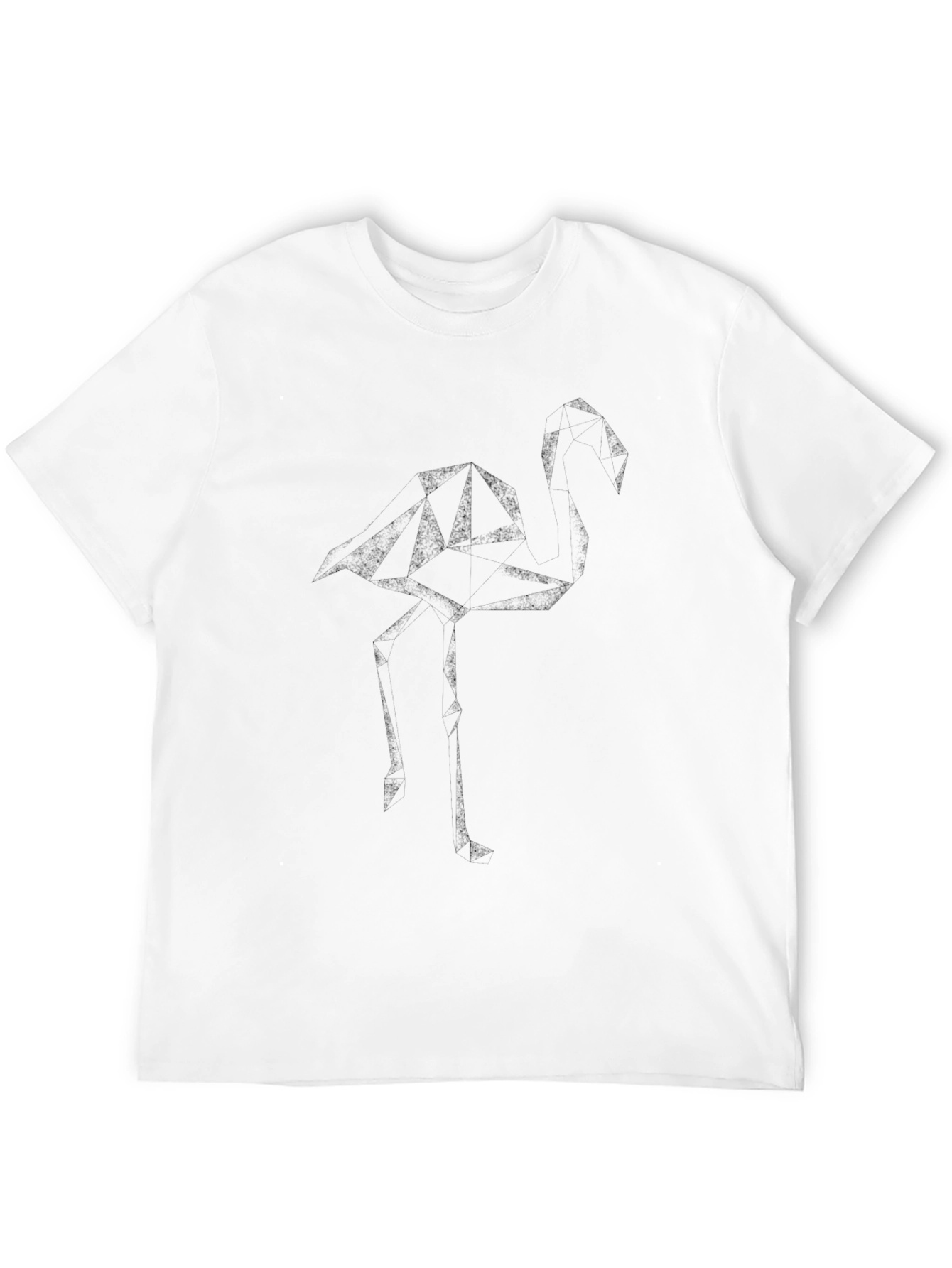 Geometric Flamingo Graphic Tee - Soft Black T-Shirt