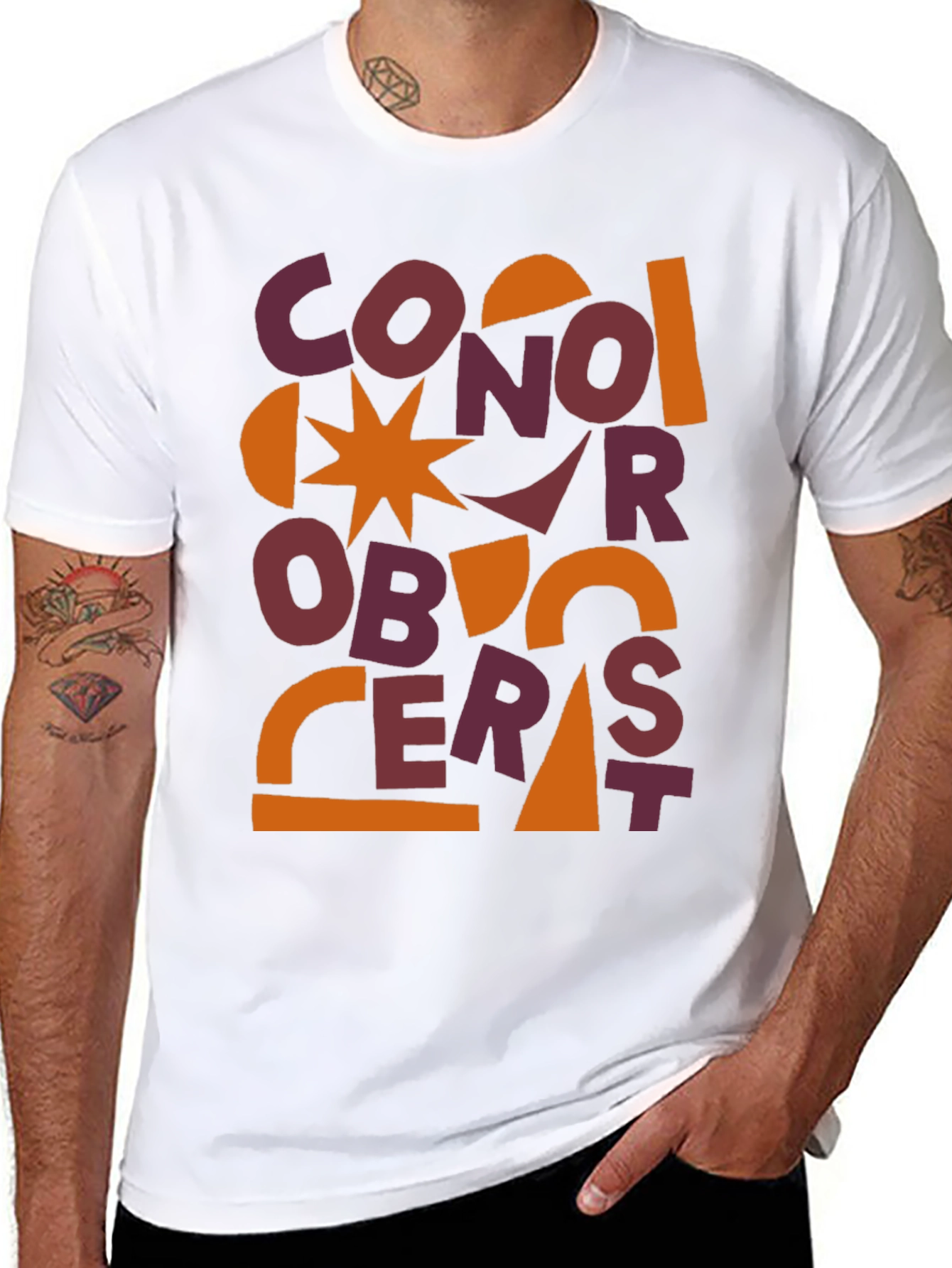 Abstract Graphic Print Mens T-Shirt