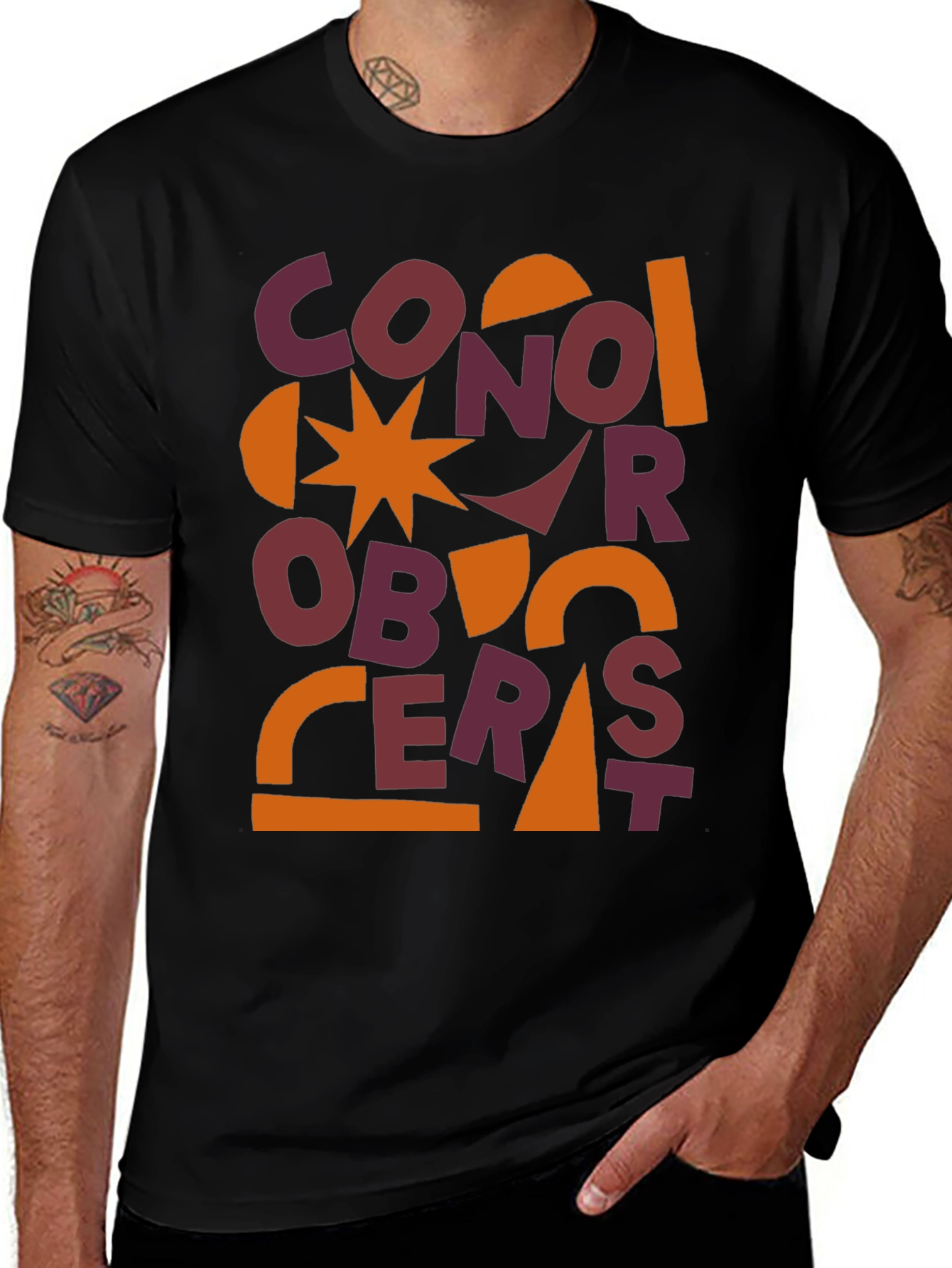 Abstract Graphic Print Mens T-Shirt