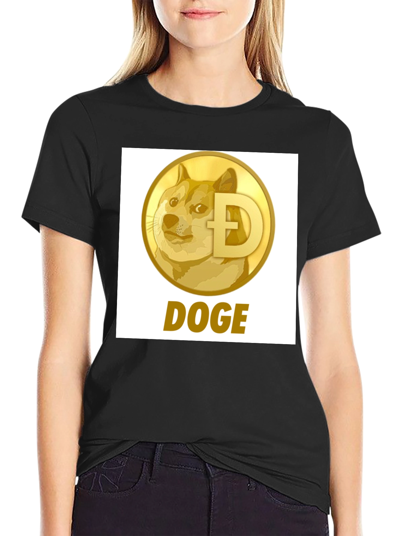 Doge Coin Black T-Shirt - Crypto Currency Fashion
