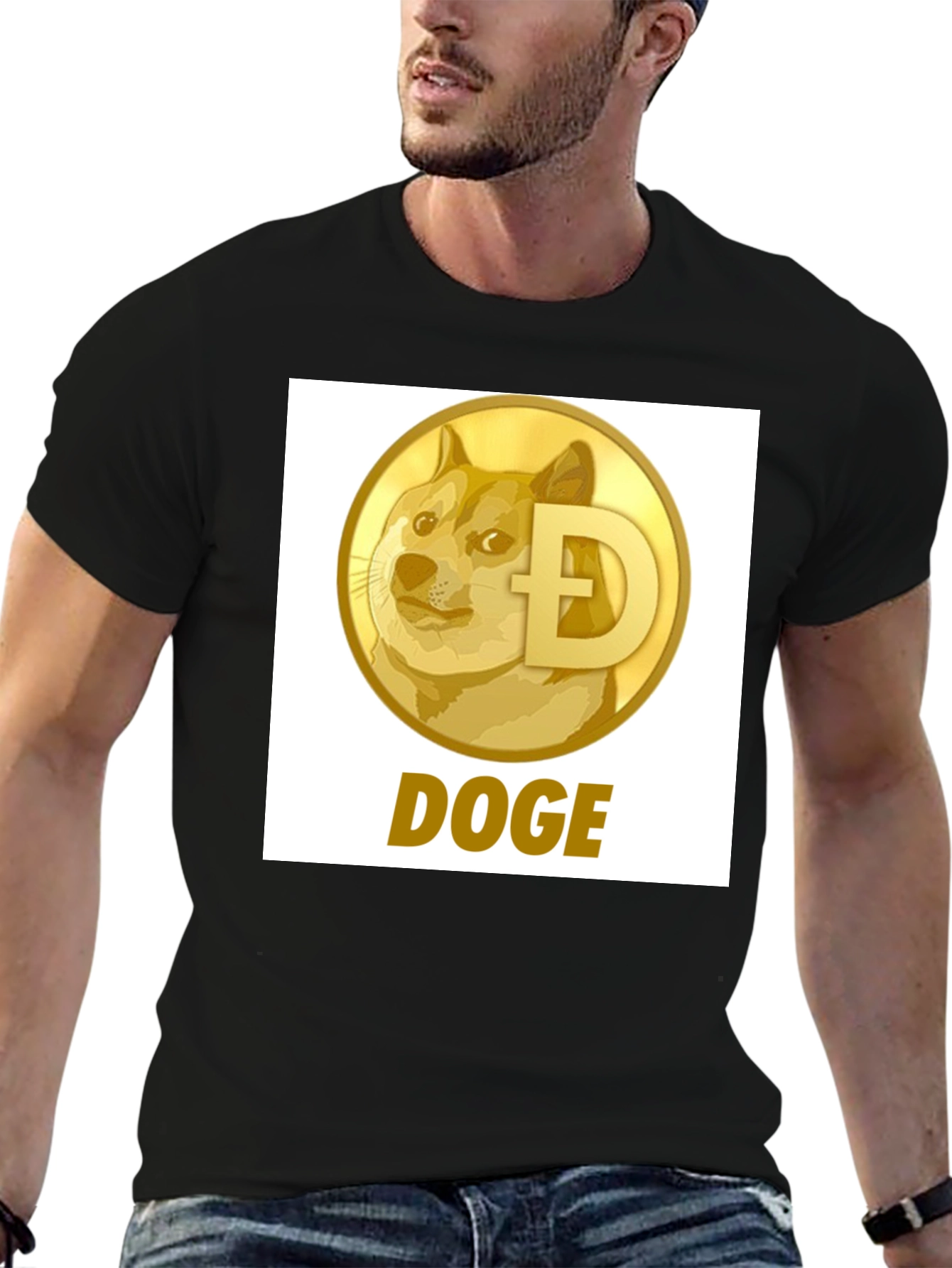 Doge Coin Black T-Shirt - Crypto Currency Fashion
