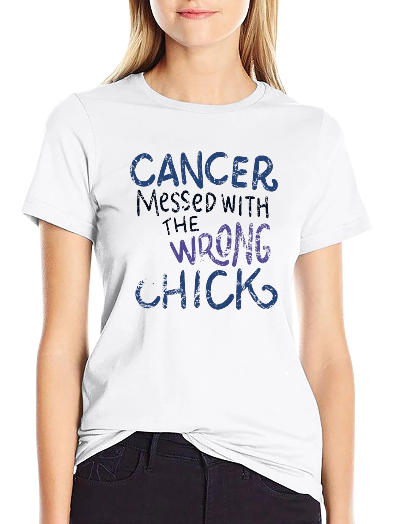 Cancer Messed With The Wrong Chick T-Shirt