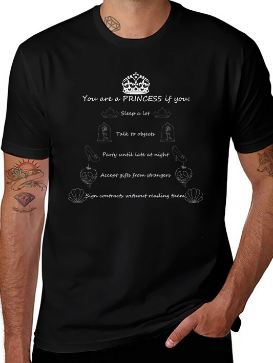 Princess T-Shirt: Sleep Late & Sign Contracts