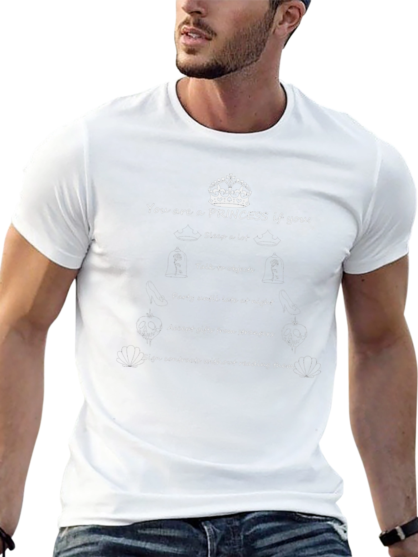Princess T-Shirt: Sleep Late & Sign Contracts