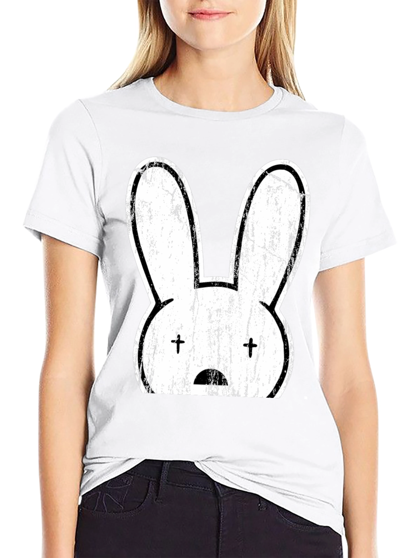 Distressed Bad Bunny Graphic Tee