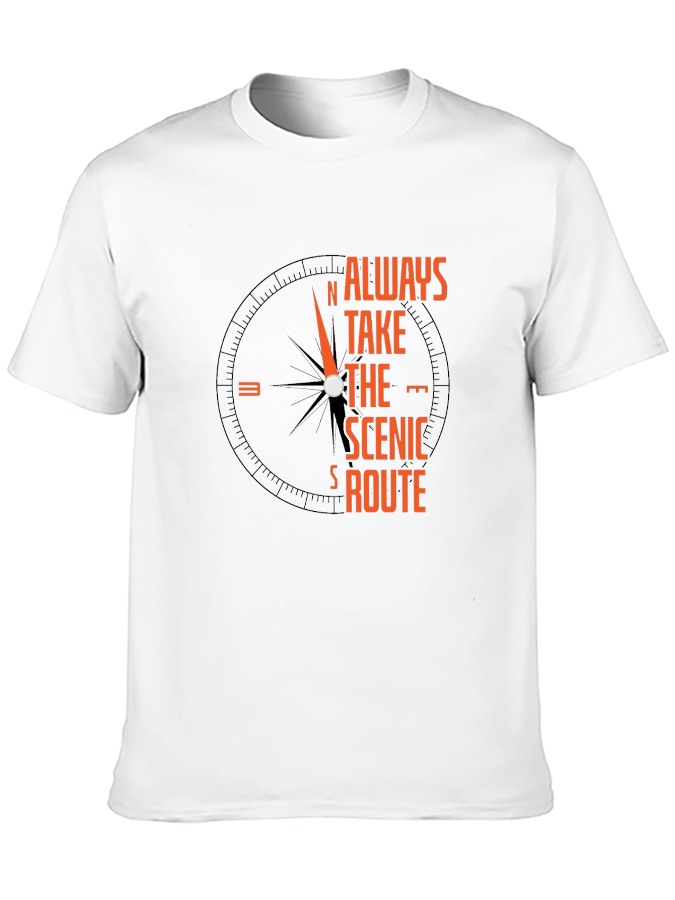Always Take The Scenic Route Compass Graphic T-Shirt