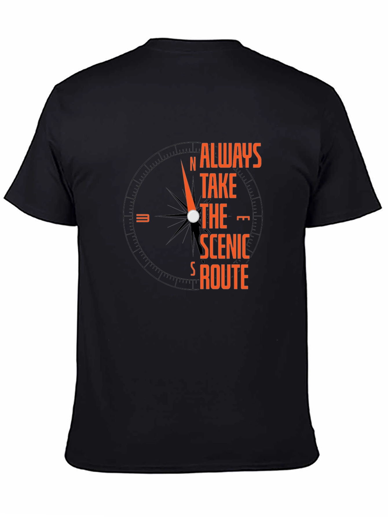 Always Take The Scenic Route Compass Graphic T-Shirt