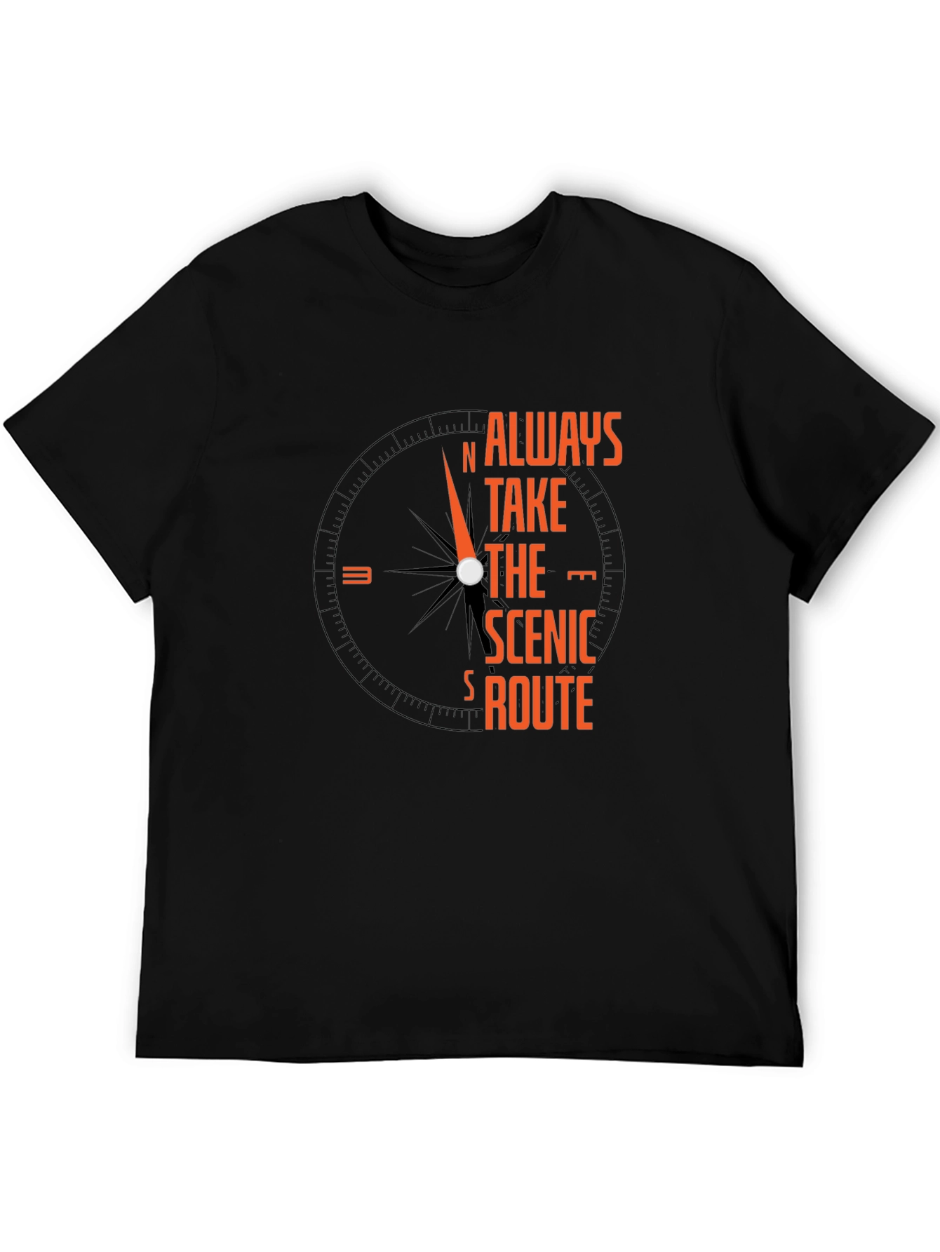 Always Take The Scenic Route Compass Graphic T-Shirt