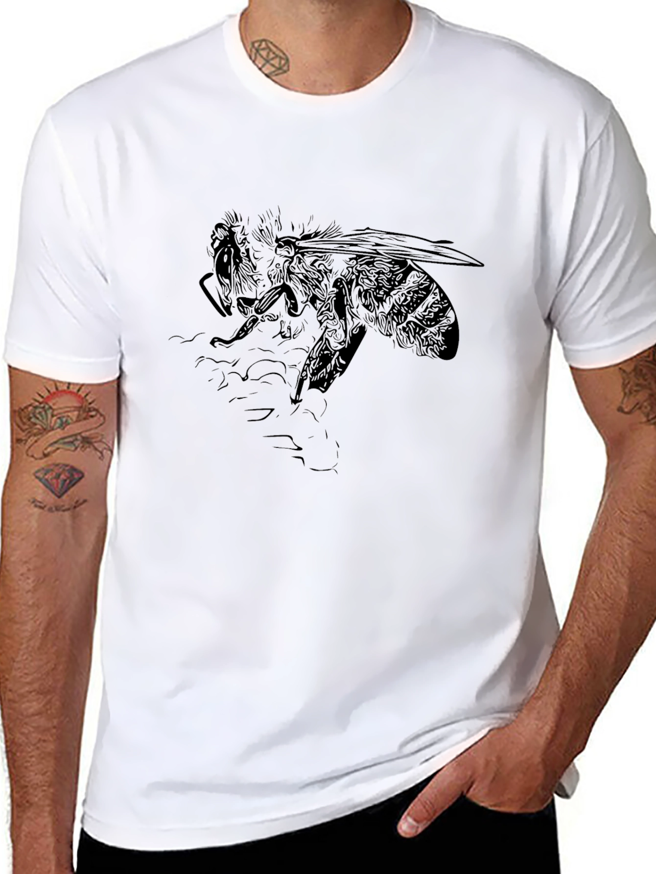 Black Bee Graphic Tee - Mens Casual Fit