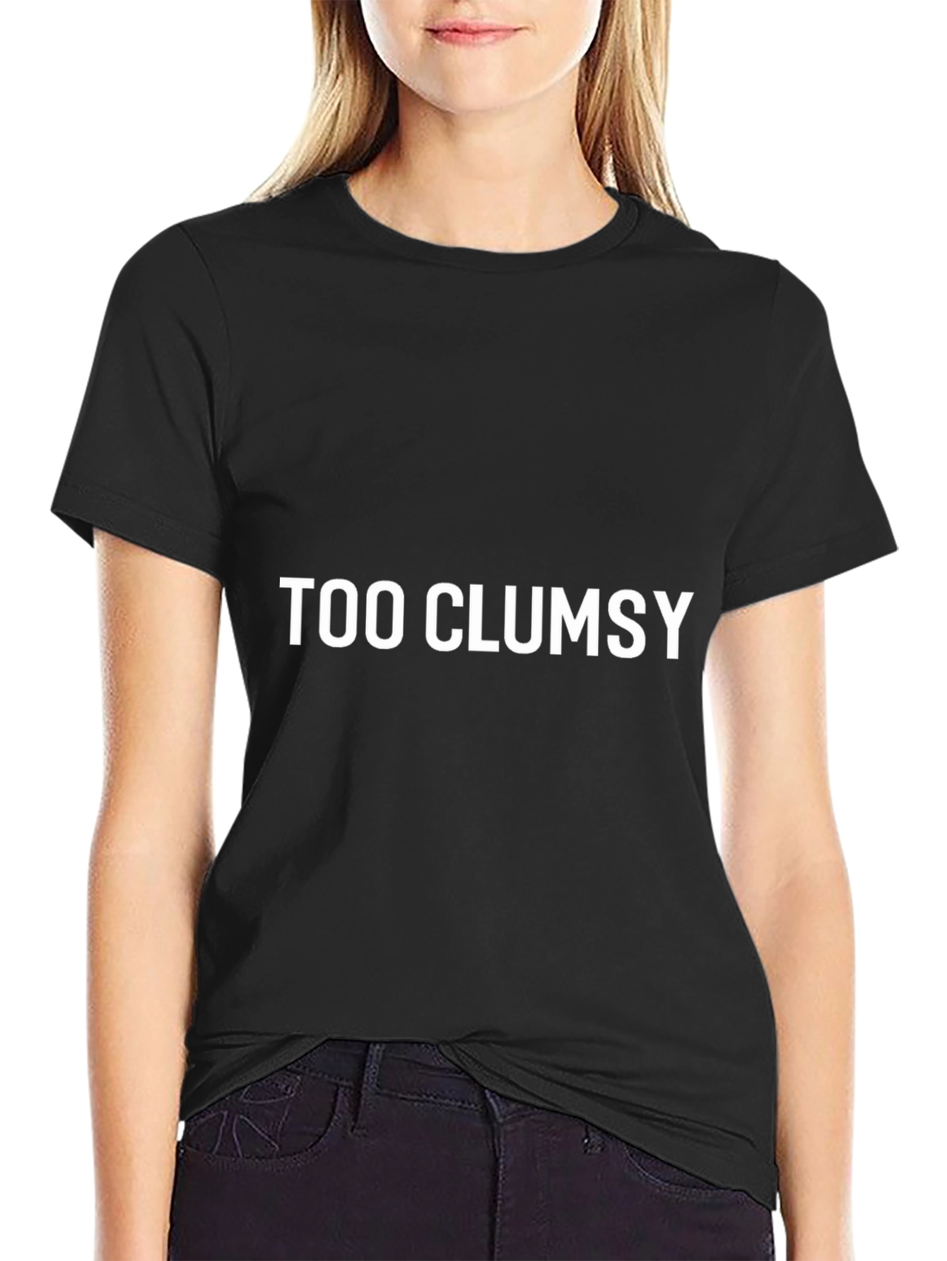 Too Clumsy T-Shirt - Black Cotton Tee
