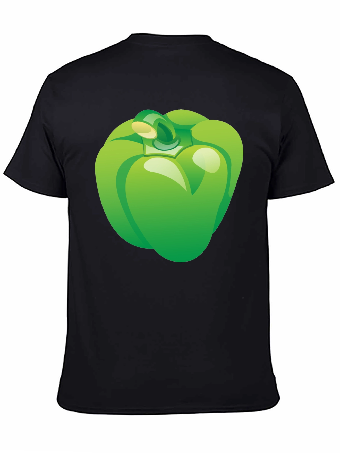 Green Pepper Graphic Tee - Casual Black T-Shirt