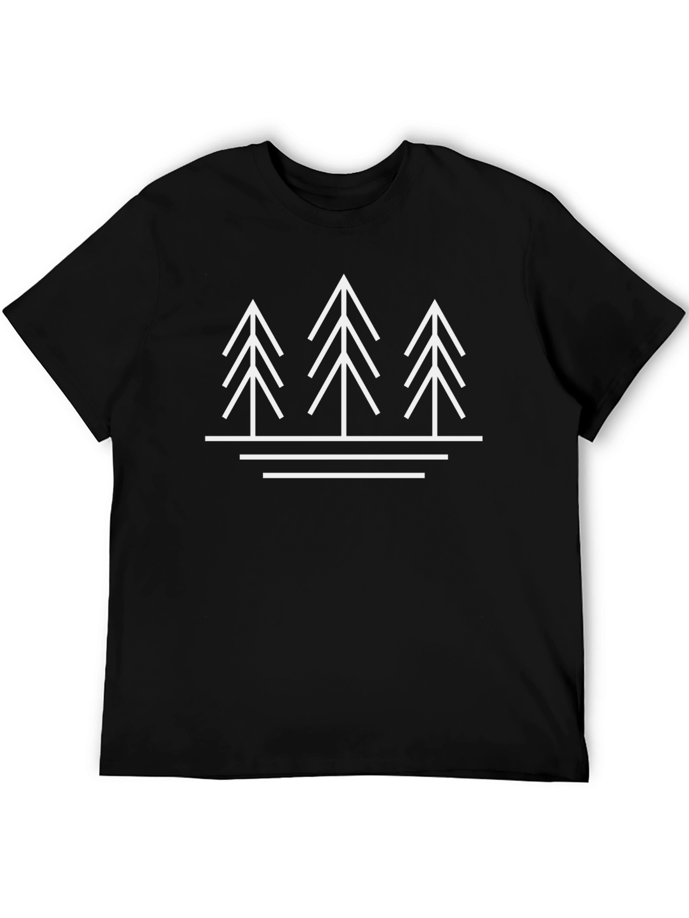 Minimalist Tree Graphic Black T-Shirt