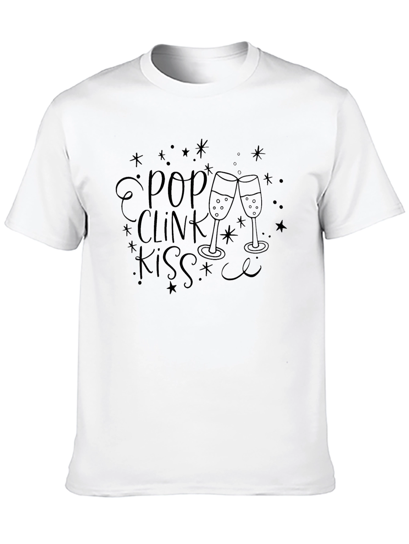 Pop Clink Kiss Graphic T-Shirt - Black