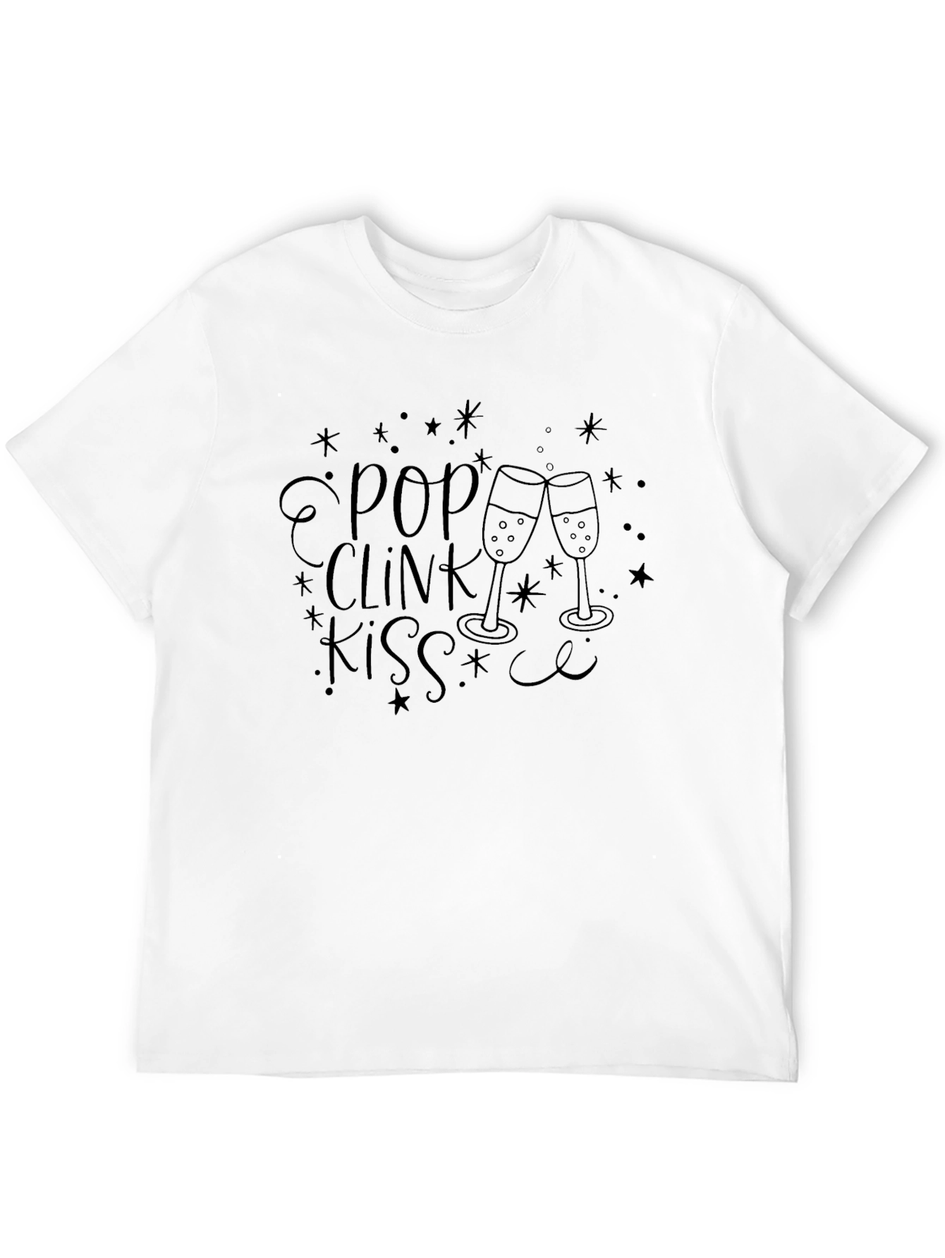 Pop Clink Kiss Graphic T-Shirt - Black