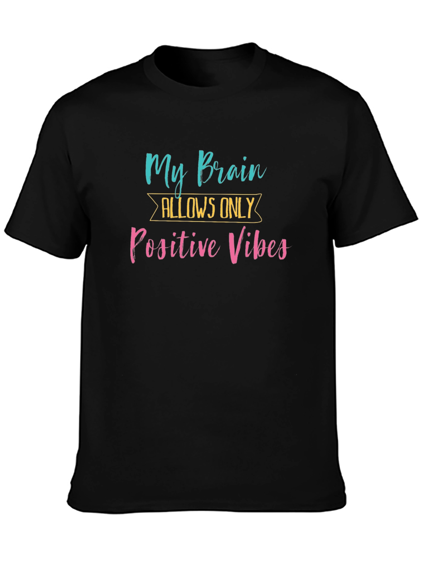 Positive Vibes Graphic Tee -  Black T-Shirt