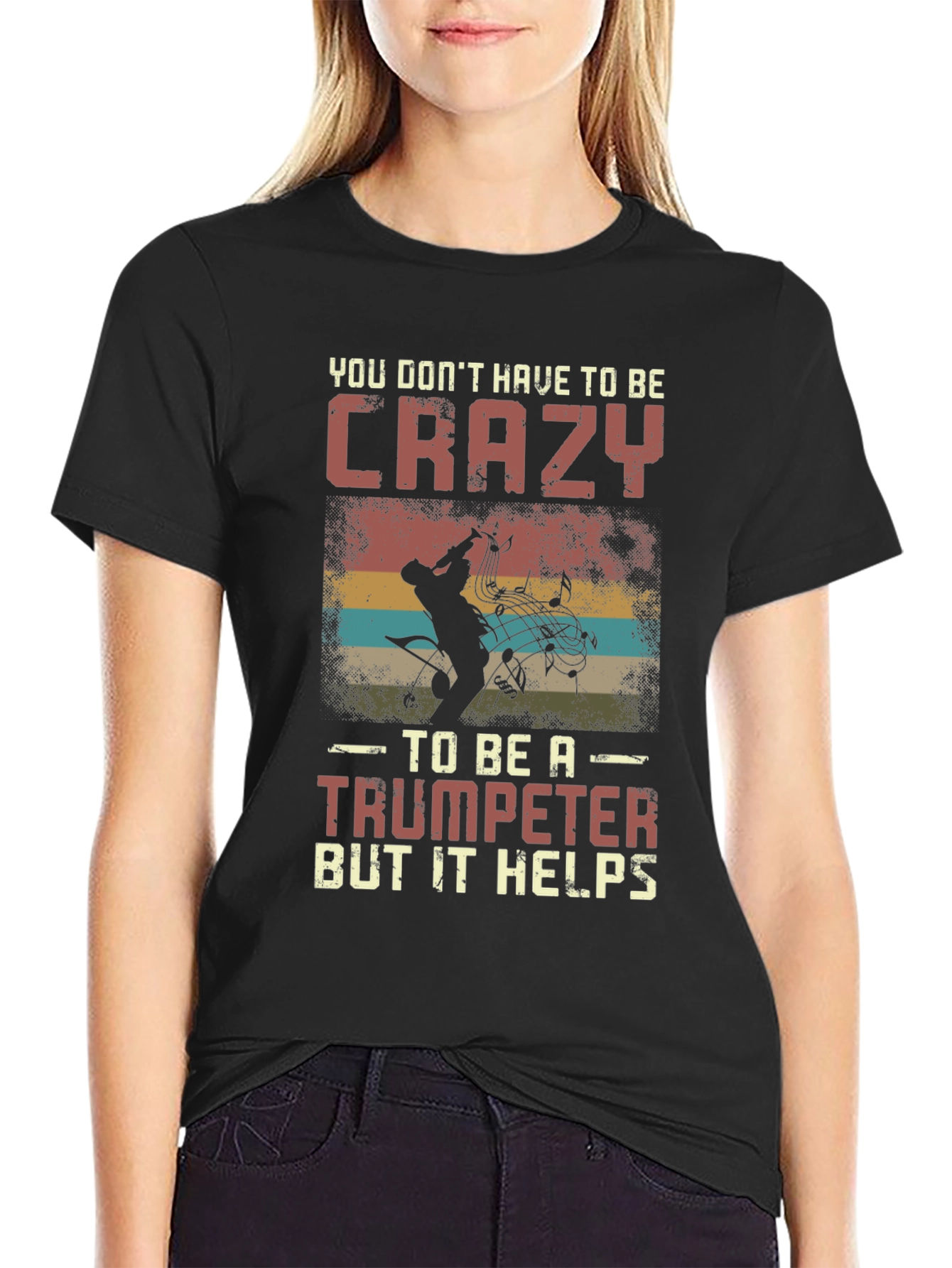 Crazy Trumpeter Graphic Tee - Musician Humor