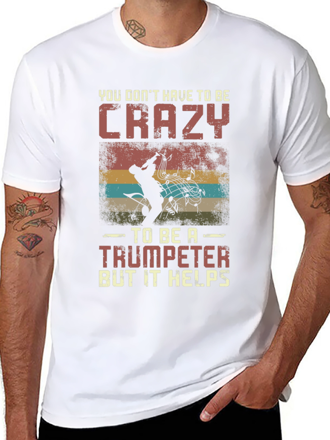 Crazy Trumpeter Graphic Tee - Musician Humor