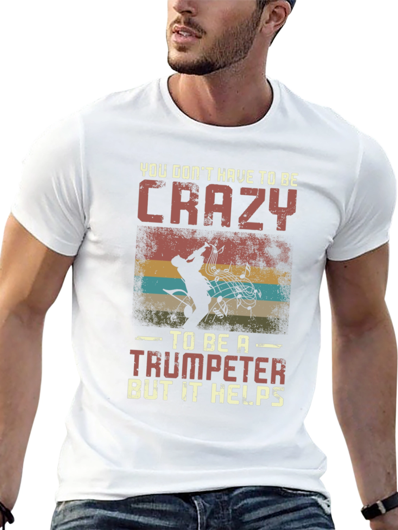 Crazy Trumpeter Graphic Tee - Musician Humor