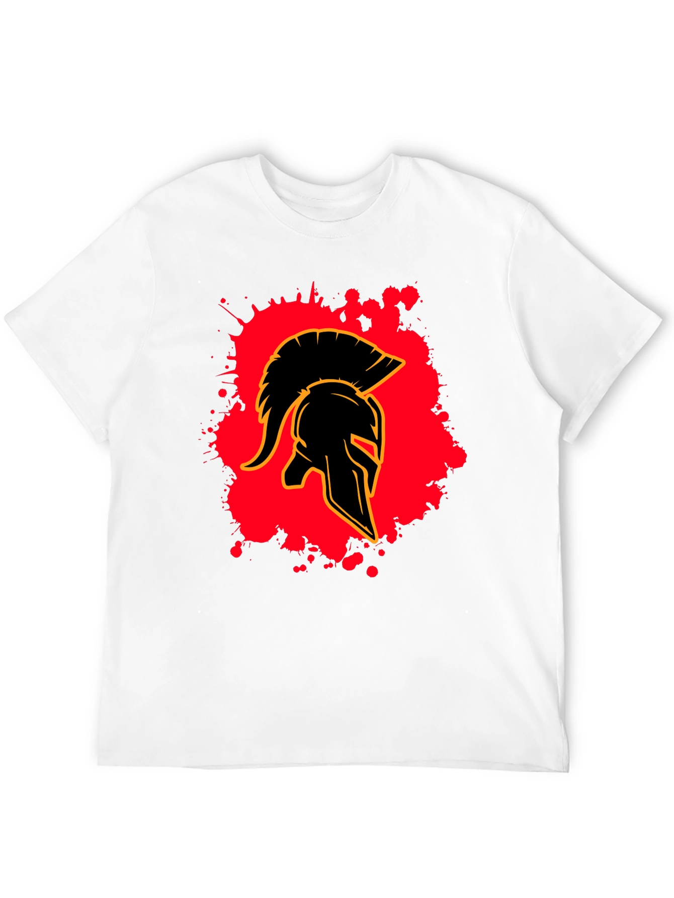 Spartan Helmet Graphic Tee - Black Cotton Blend