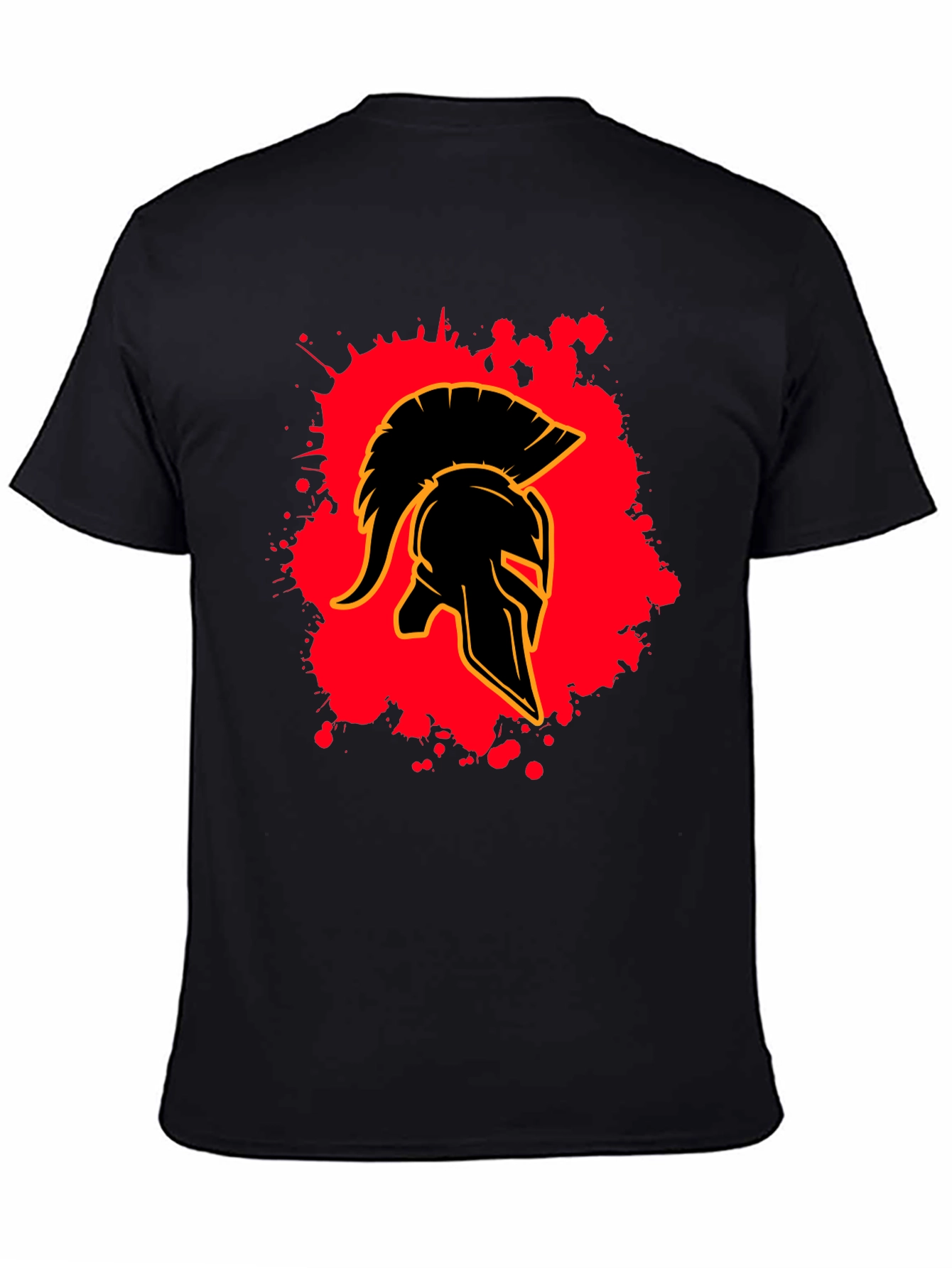 Spartan Helmet Graphic Tee - Black Cotton Blend
