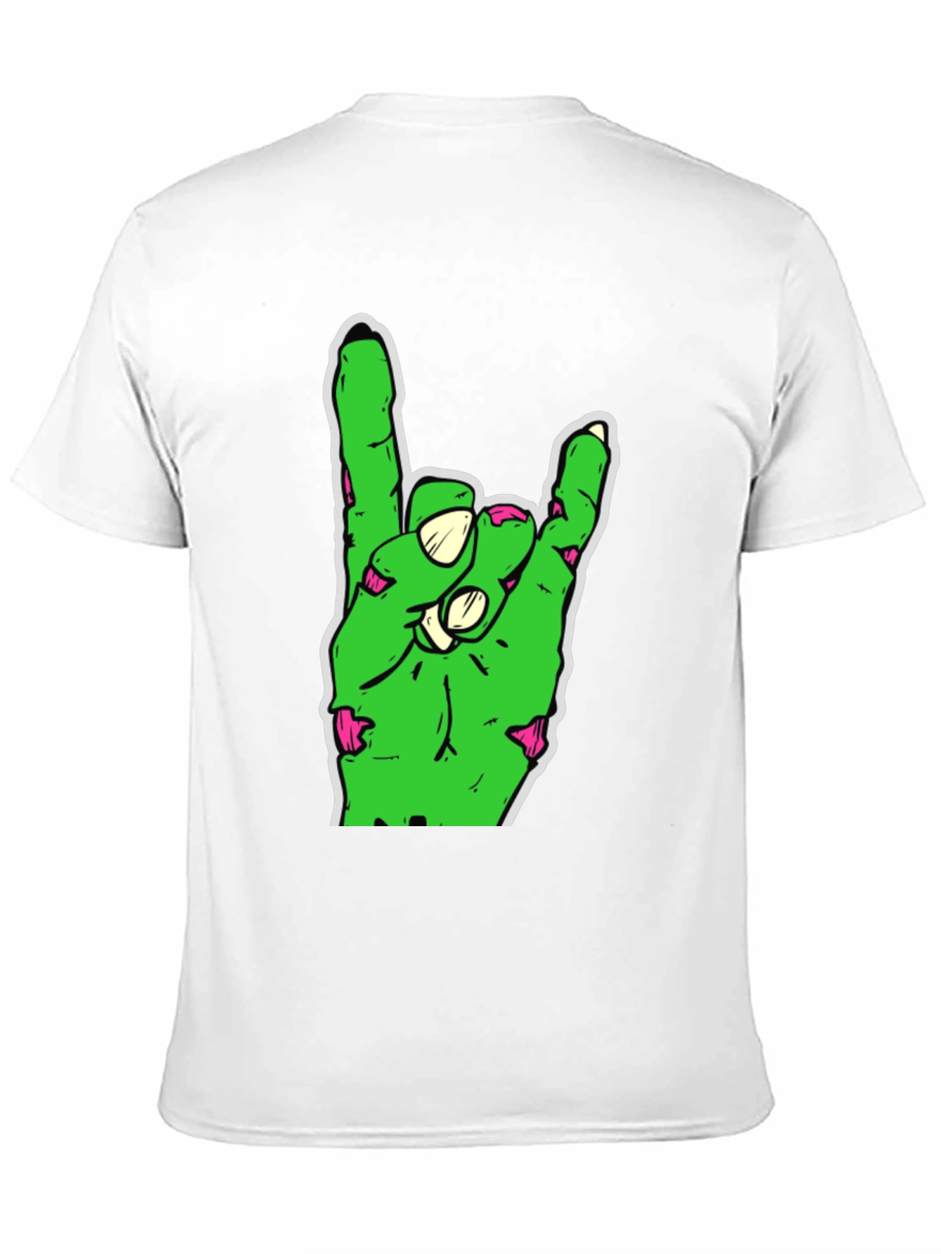 Zombie Hand Rock On Black T-Shirt
