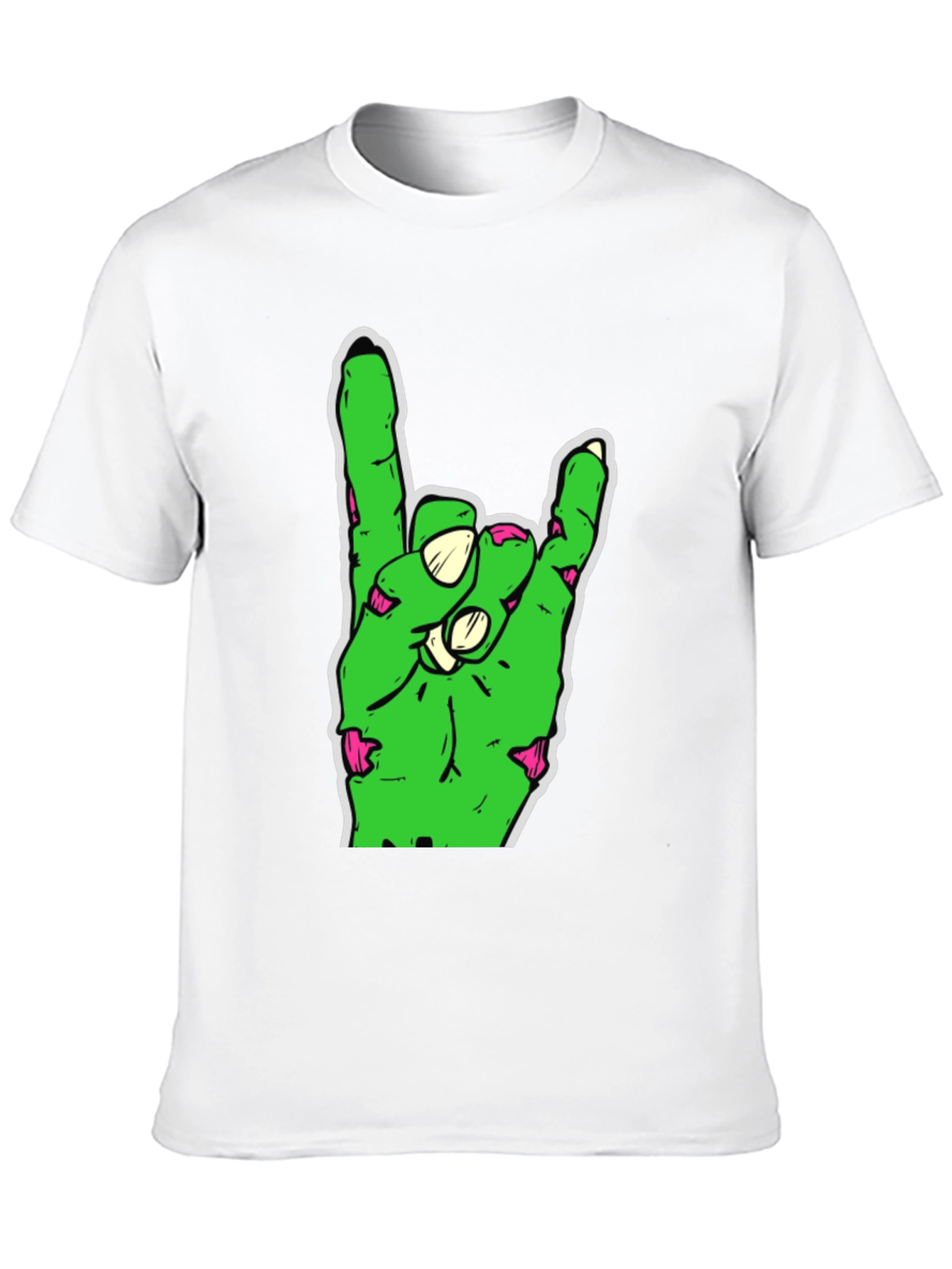 Zombie Hand Rock On Black T-Shirt