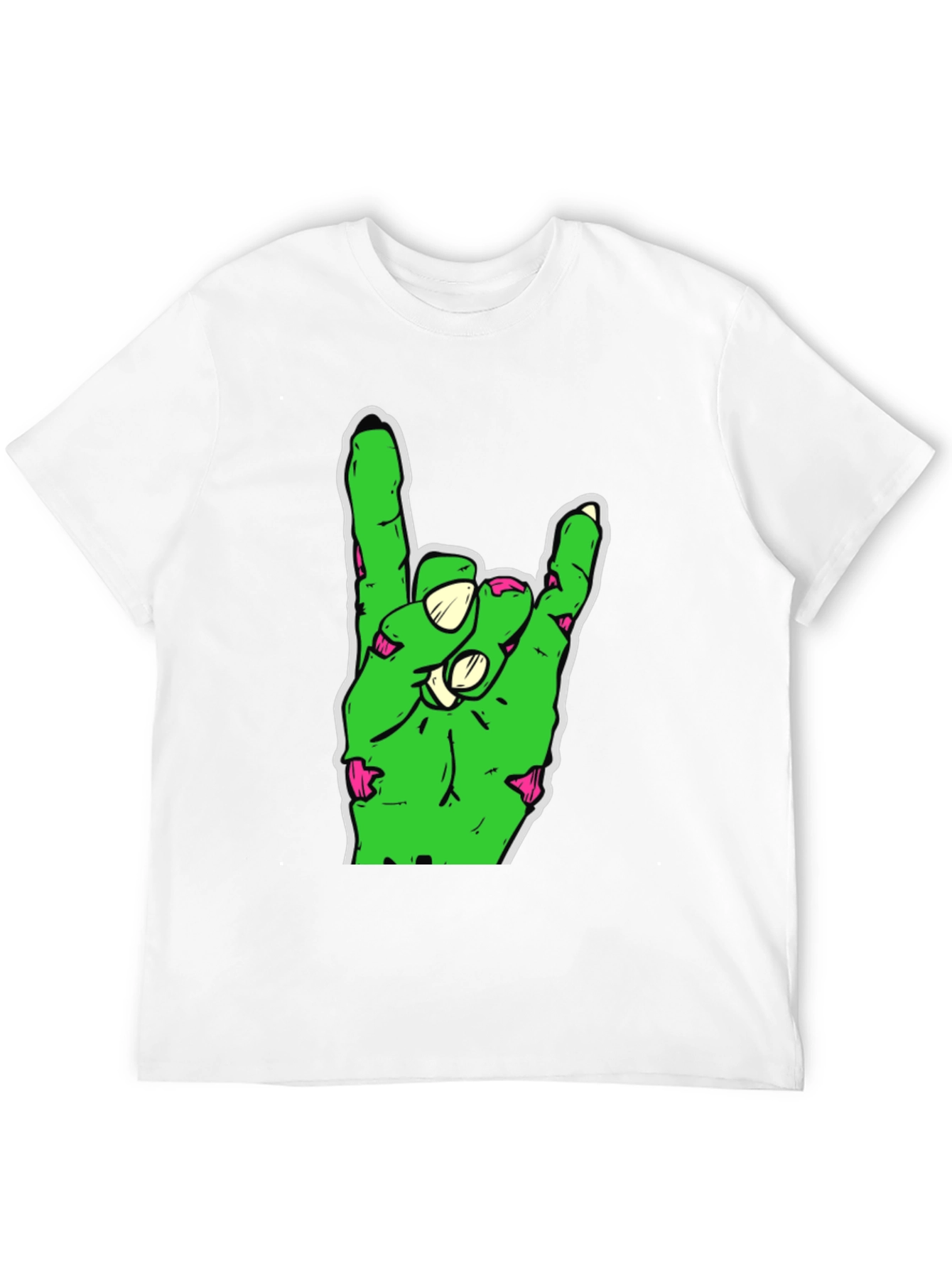 Zombie Hand Rock On Black T-Shirt