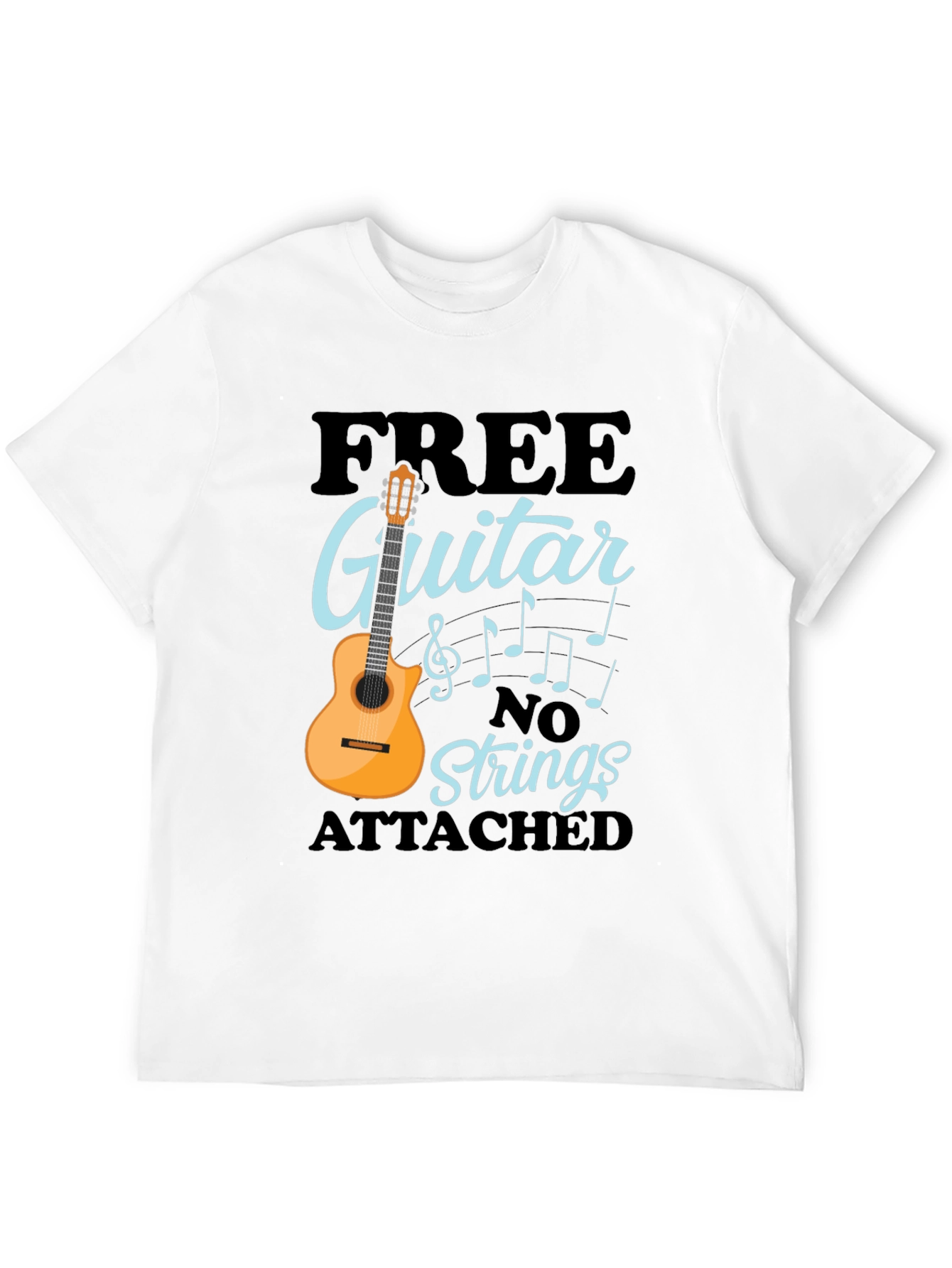 Free Guitar No Strings Attached Funny Musician T-Shirt
