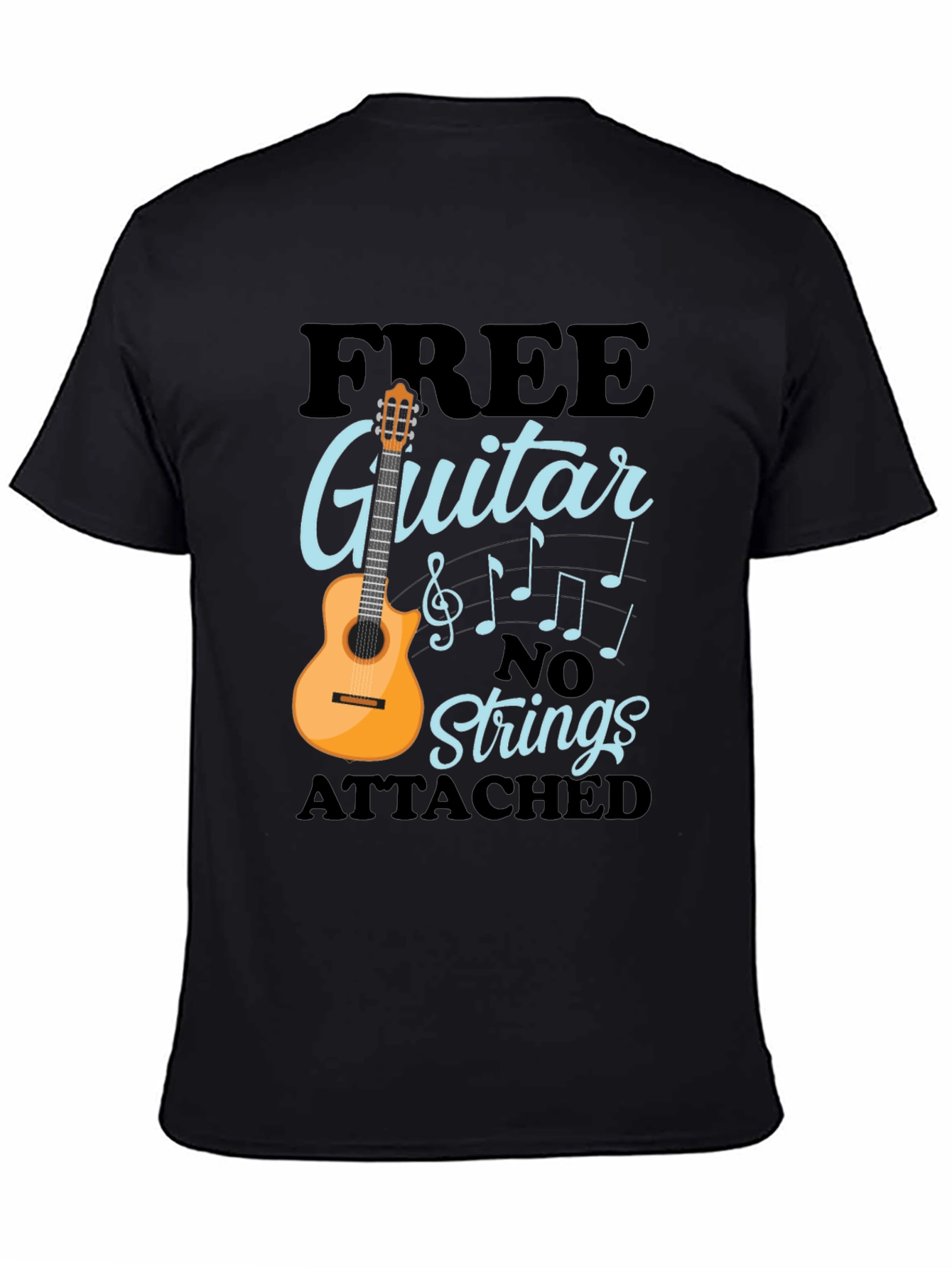 Free Guitar No Strings Attached Funny Musician T-Shirt
