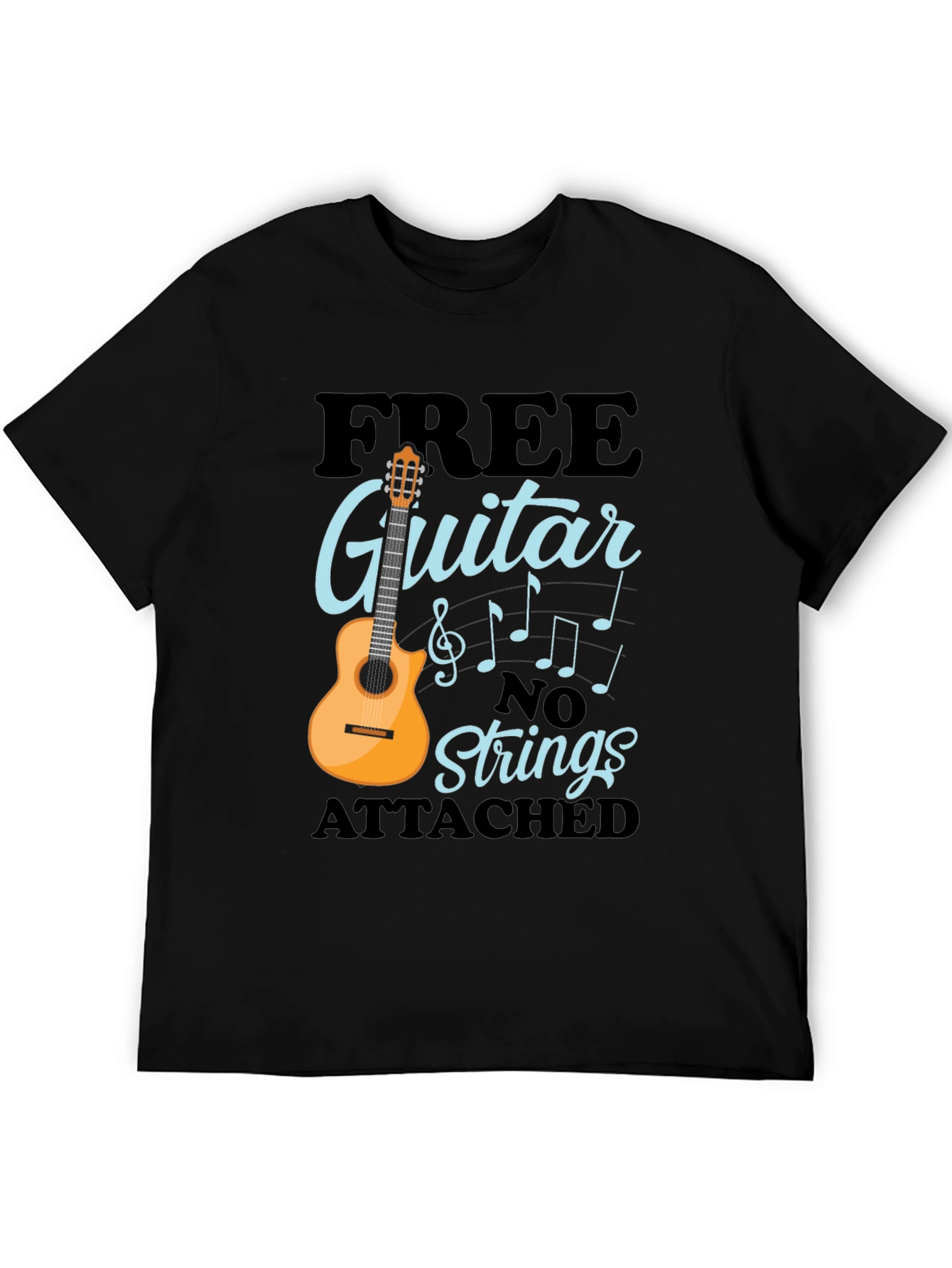 Free Guitar No Strings Attached Funny Musician T-Shirt