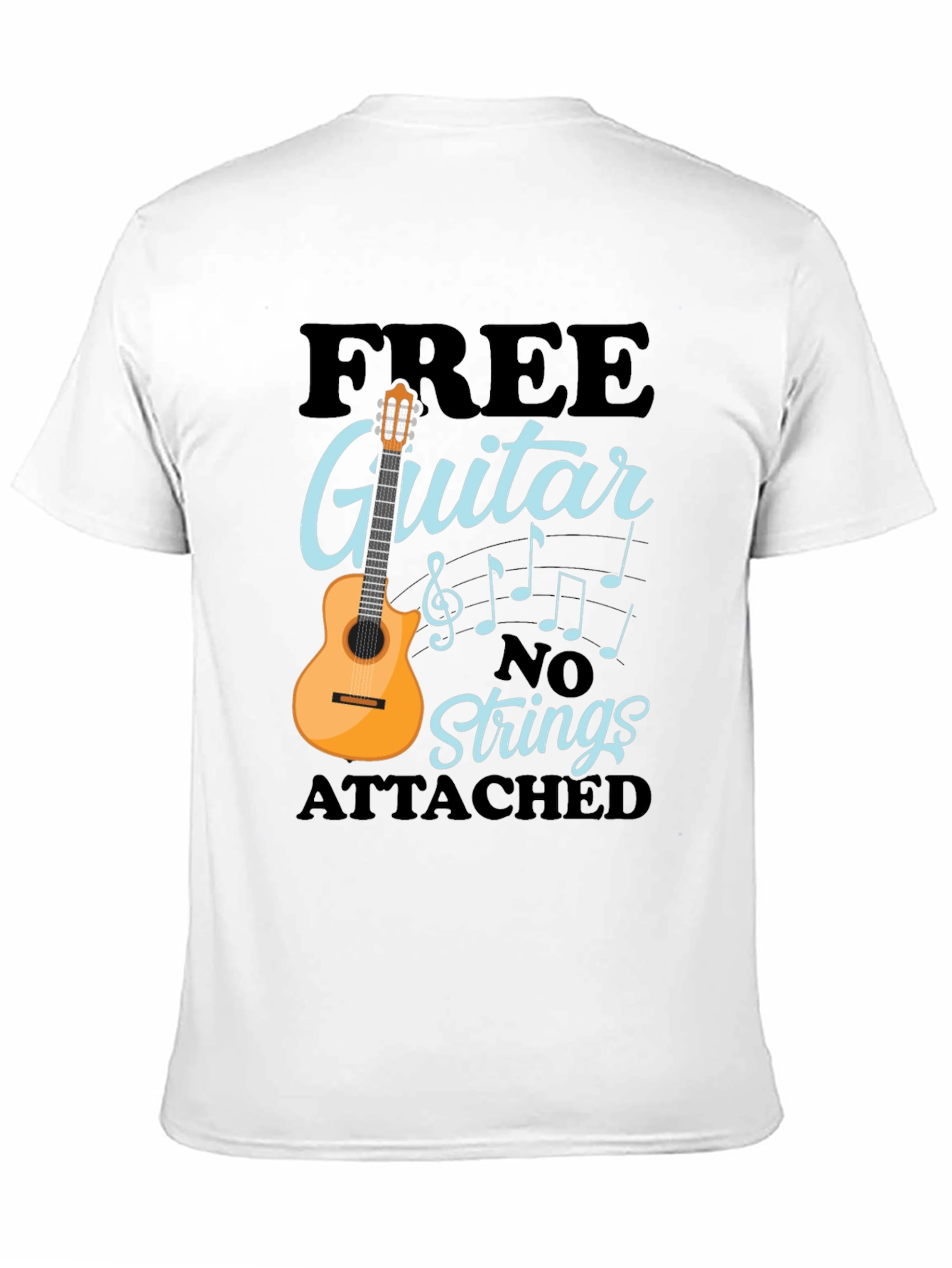 Free Guitar No Strings Attached Funny Musician T-Shirt