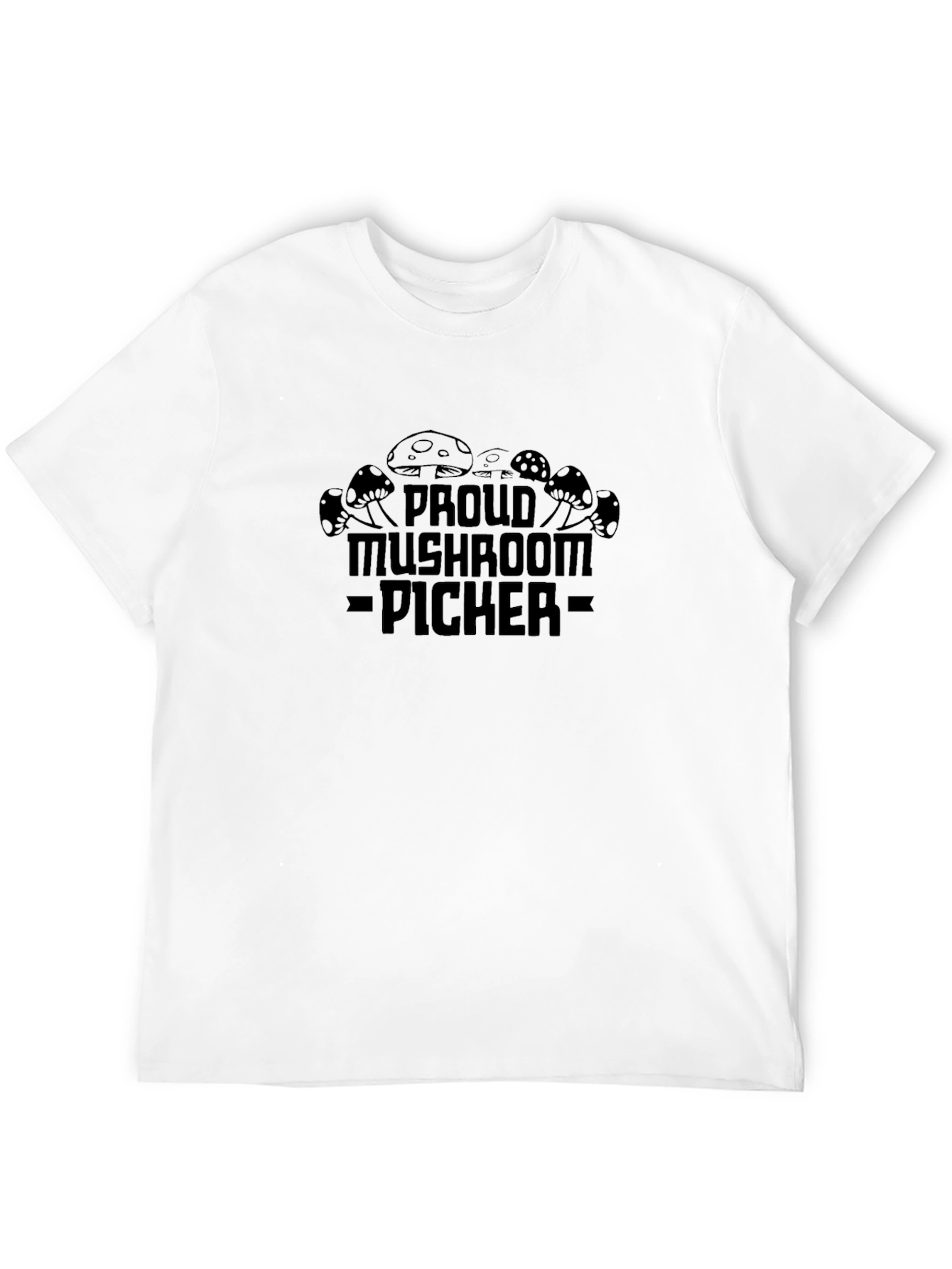 Proud Mushroom Picker Graphic T-Shirt - Black