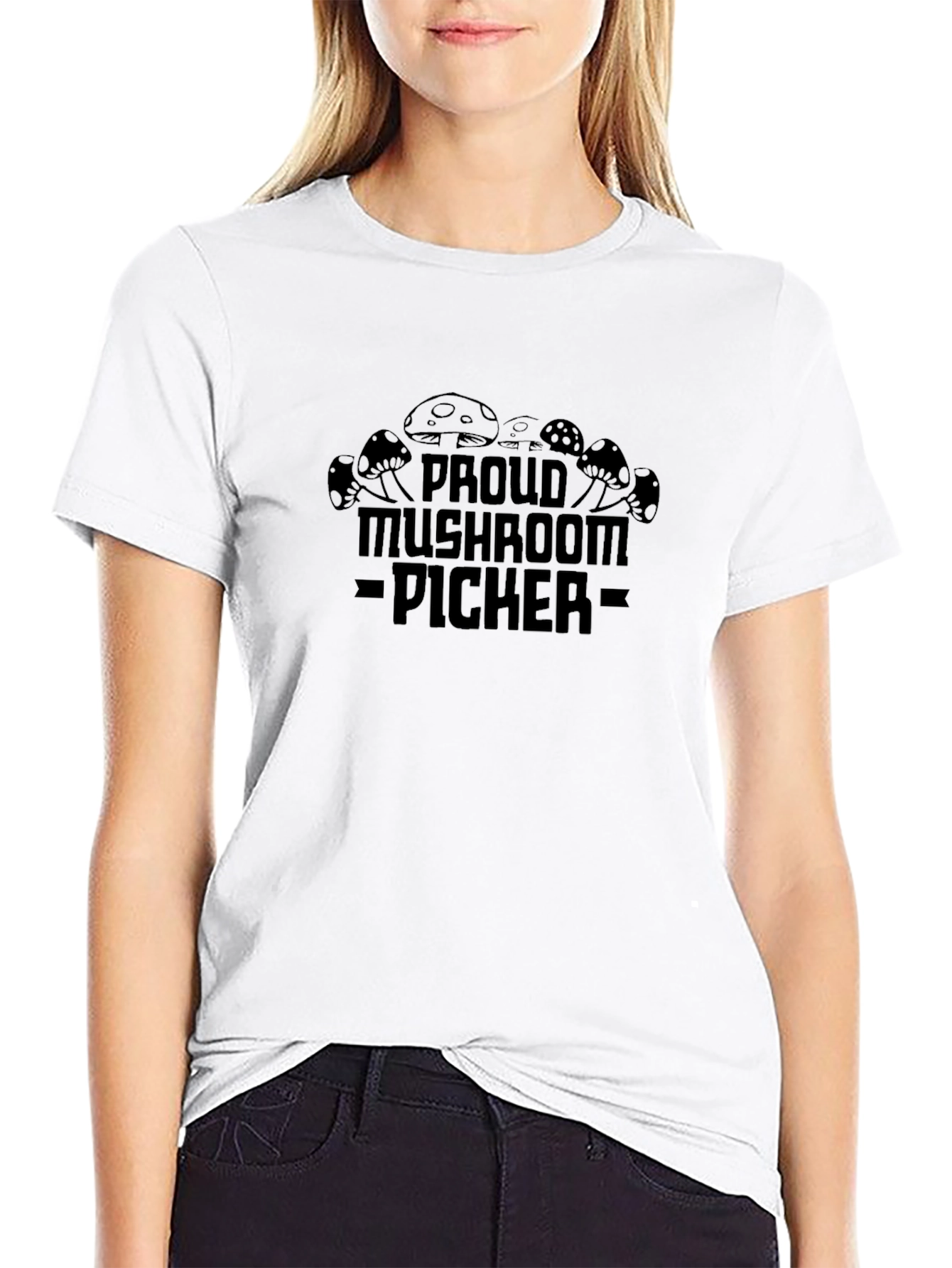 Proud Mushroom Picker Graphic T-Shirt - Black