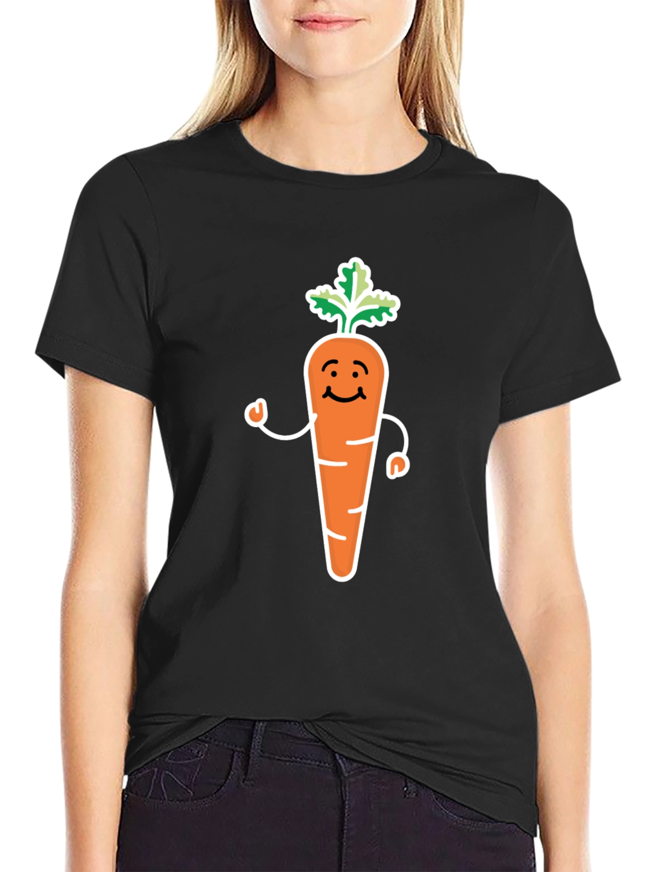 Cartoon Carrot T-Shirt - Cute Vegetable Graphic Tee