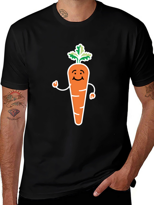 Cartoon Carrot T-Shirt - Cute Vegetable Graphic Tee