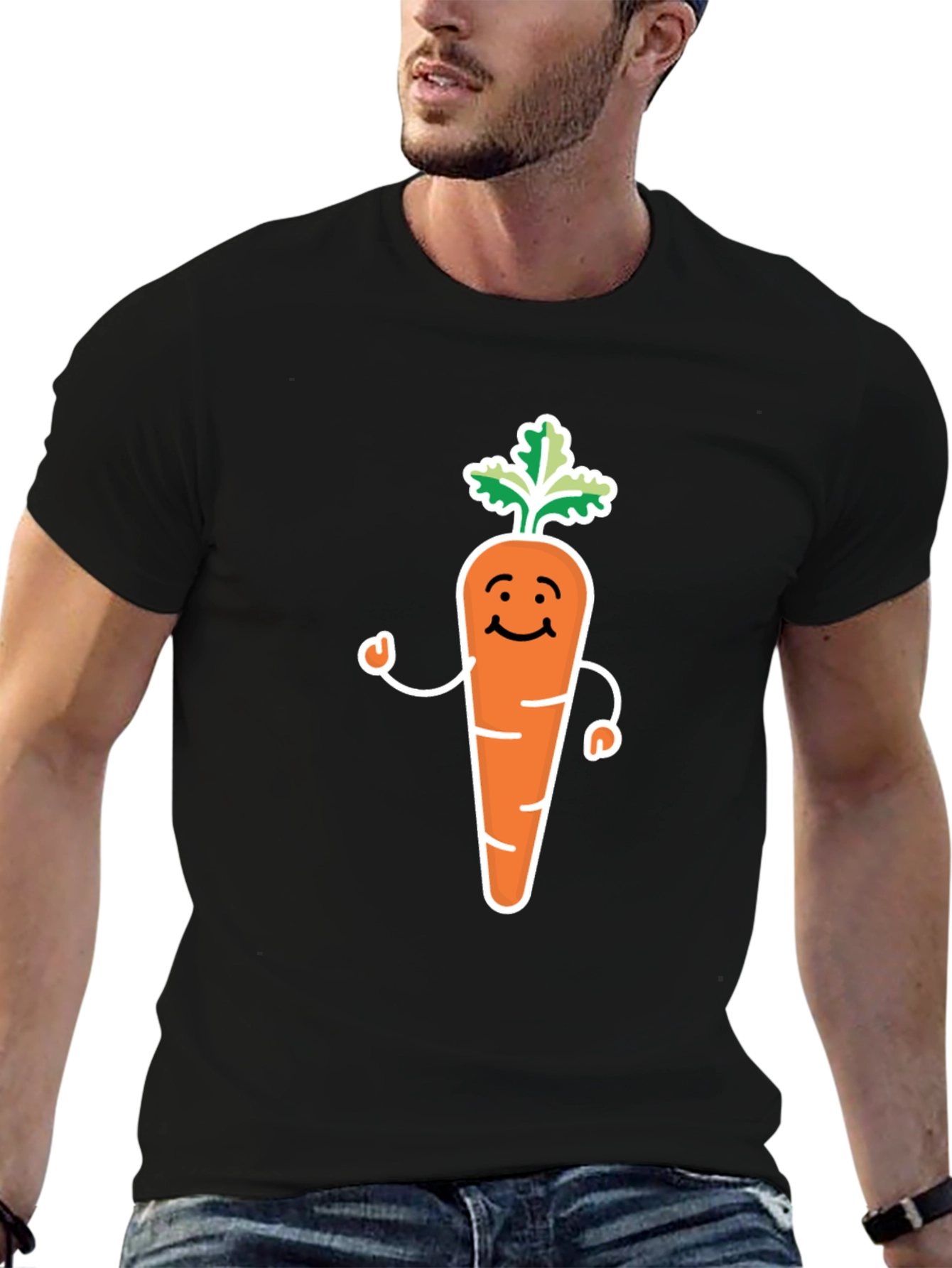 Cartoon Carrot T-Shirt - Cute Vegetable Graphic Tee