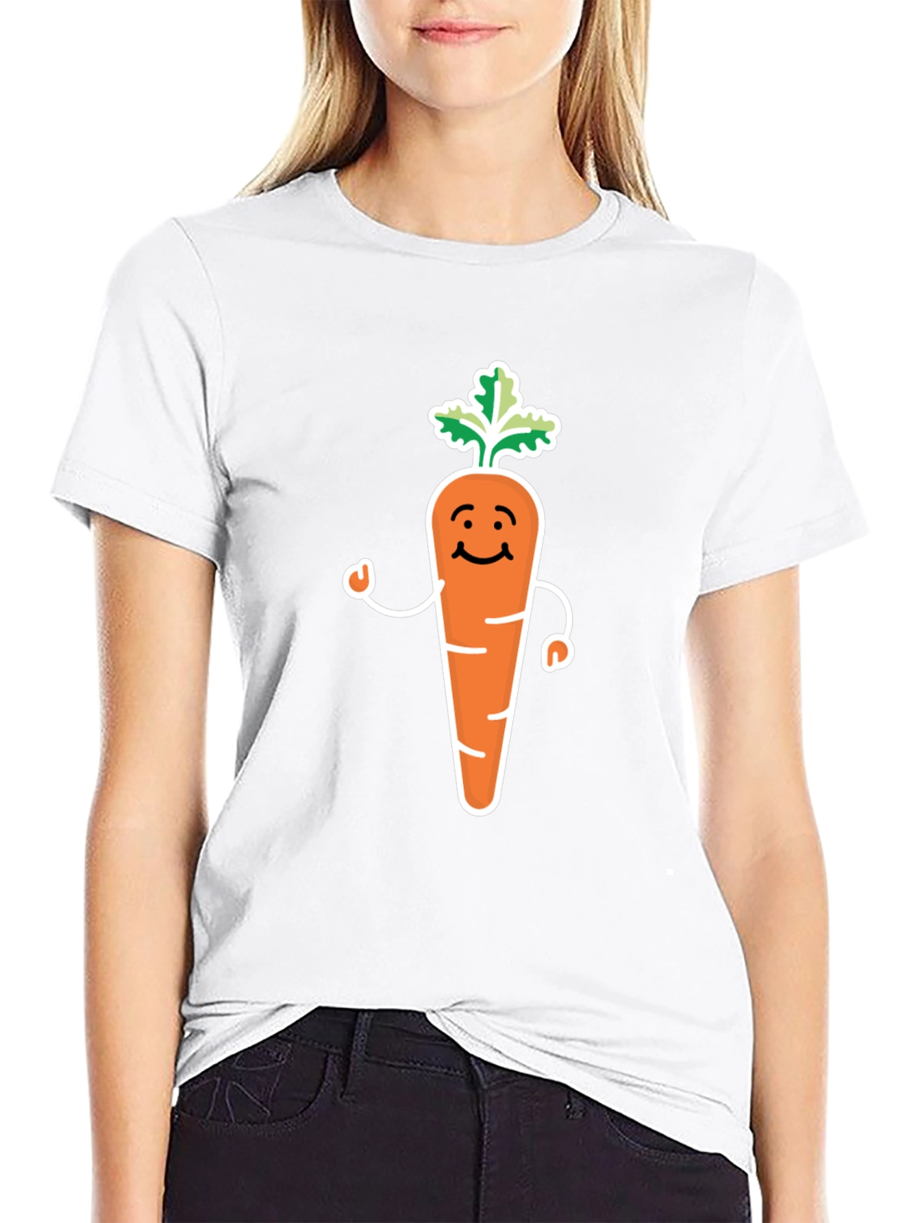 Cartoon Carrot T-Shirt - Cute Vegetable Graphic Tee