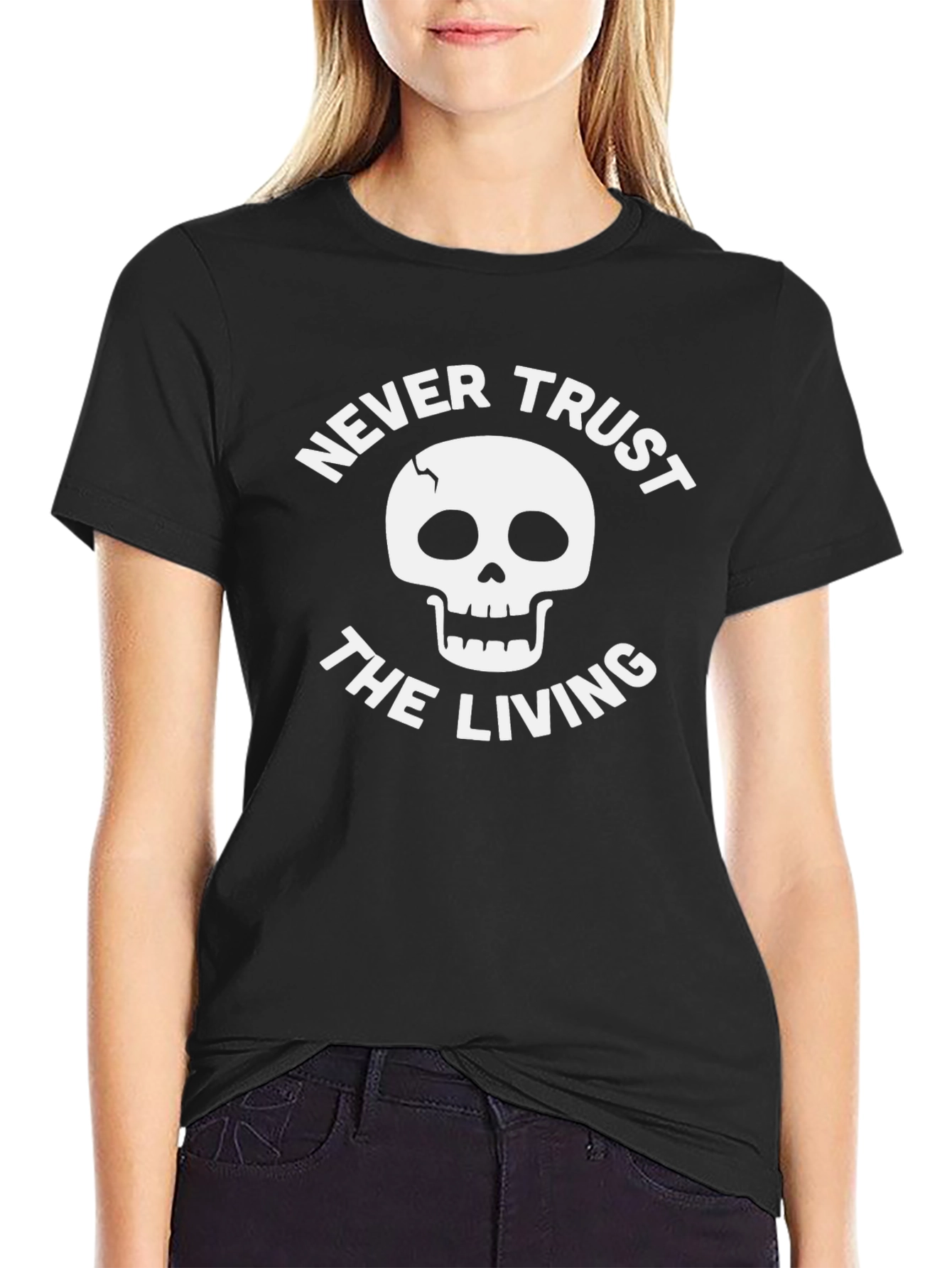 Never Trust the Living Skull Graphic T-Shirt