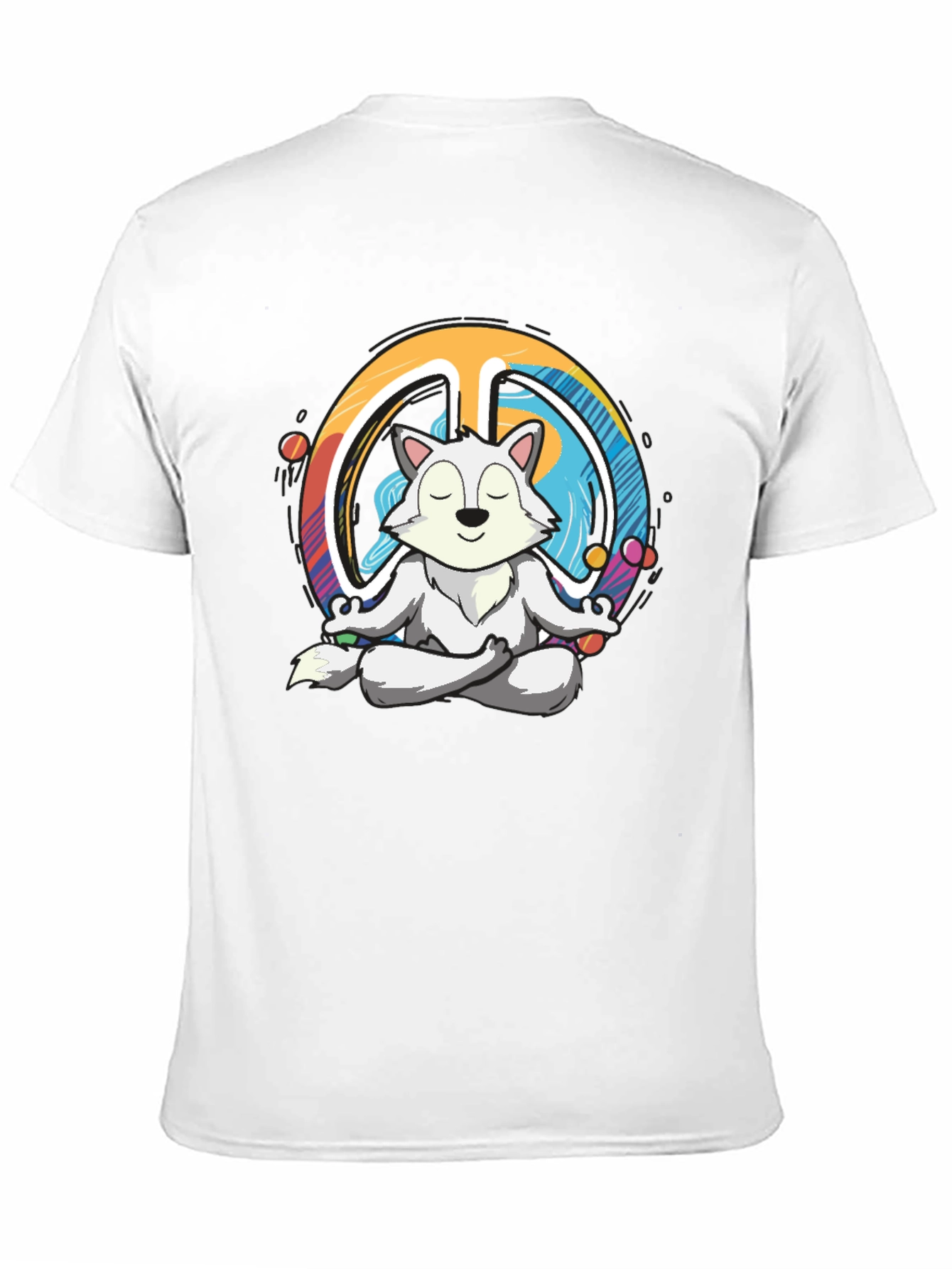 Meditating Wolf Peace Sign Graphic T-Shirt