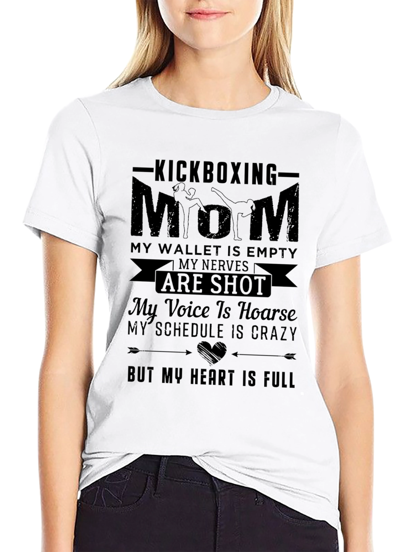 Kickboxing Mom T-Shirt: Heart is Full