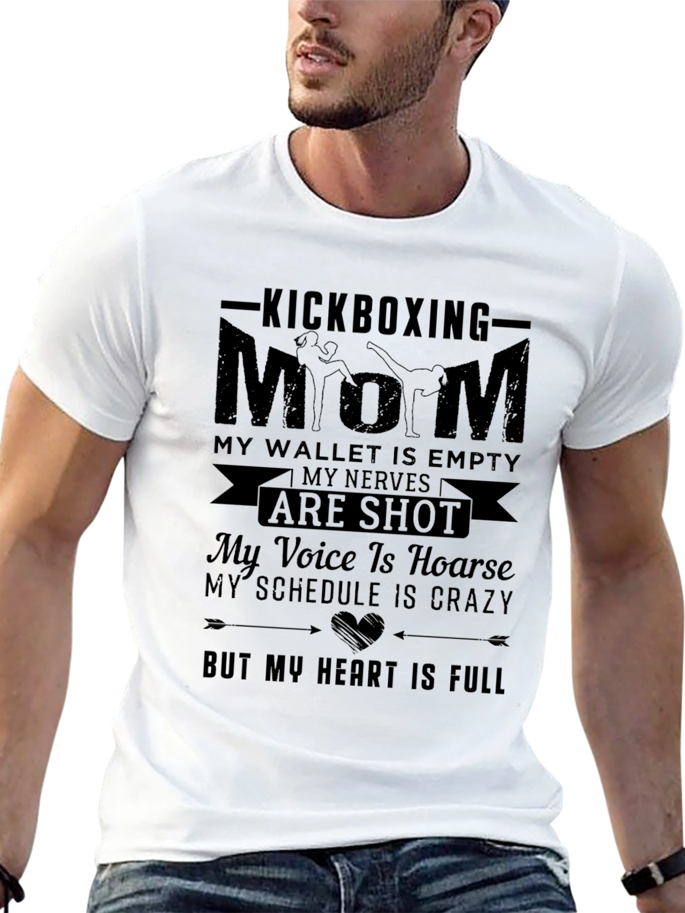 Kickboxing Mom T-Shirt: Heart is Full
