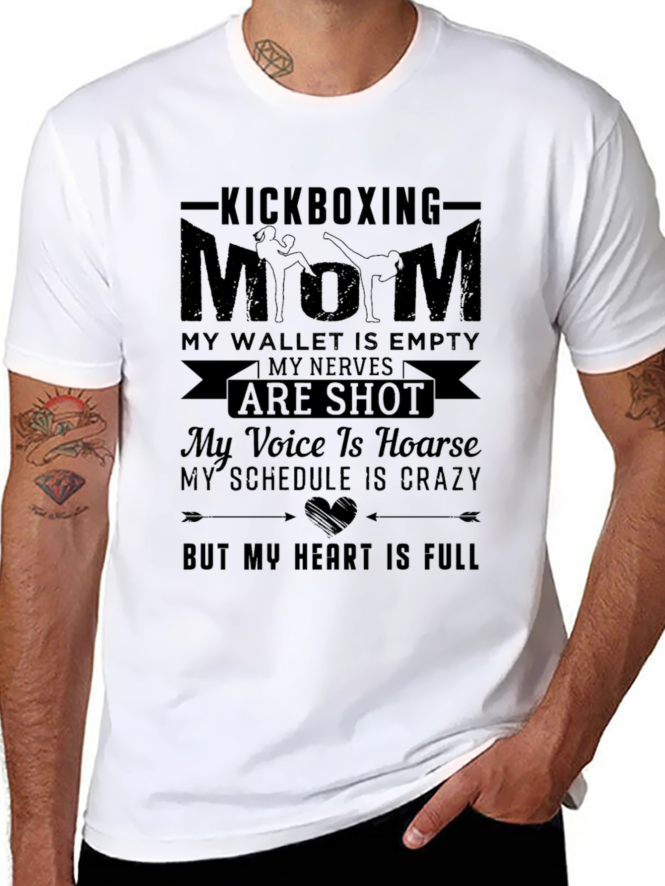 Kickboxing Mom T-Shirt: Heart is Full