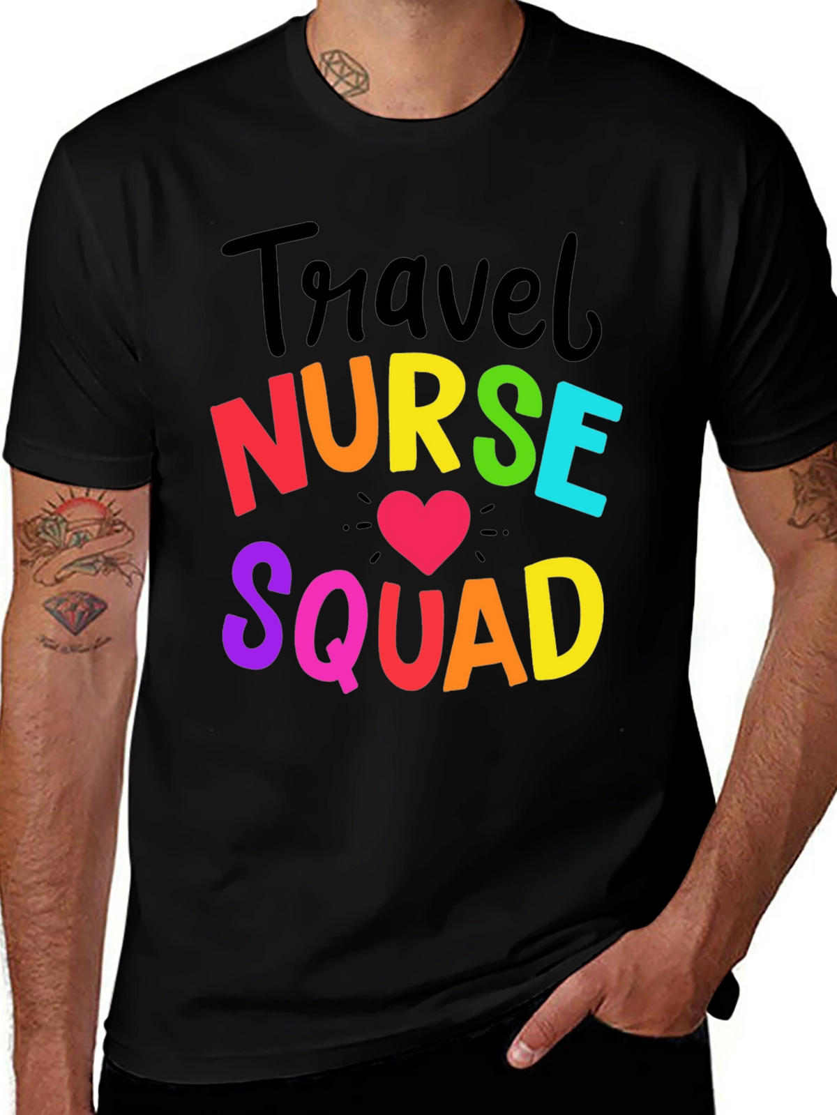 Travel Nurse Squad Rainbow Graphic T-Shirt